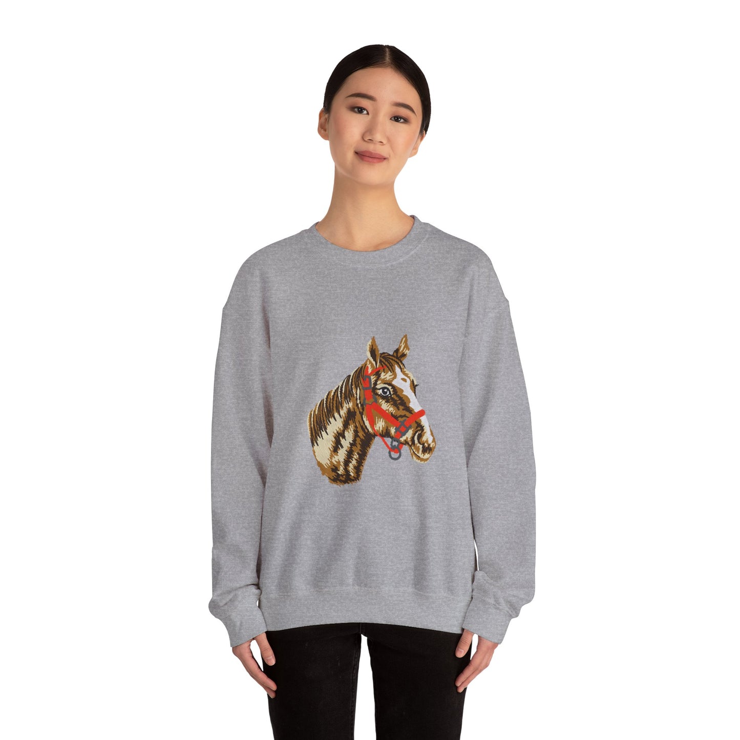 Horse Painting Heavy Blend Sweatshirt, Equestrian Art Apparel, Horse Lover Gift, Hand Painted Horse Design, Equine Sweatshirt