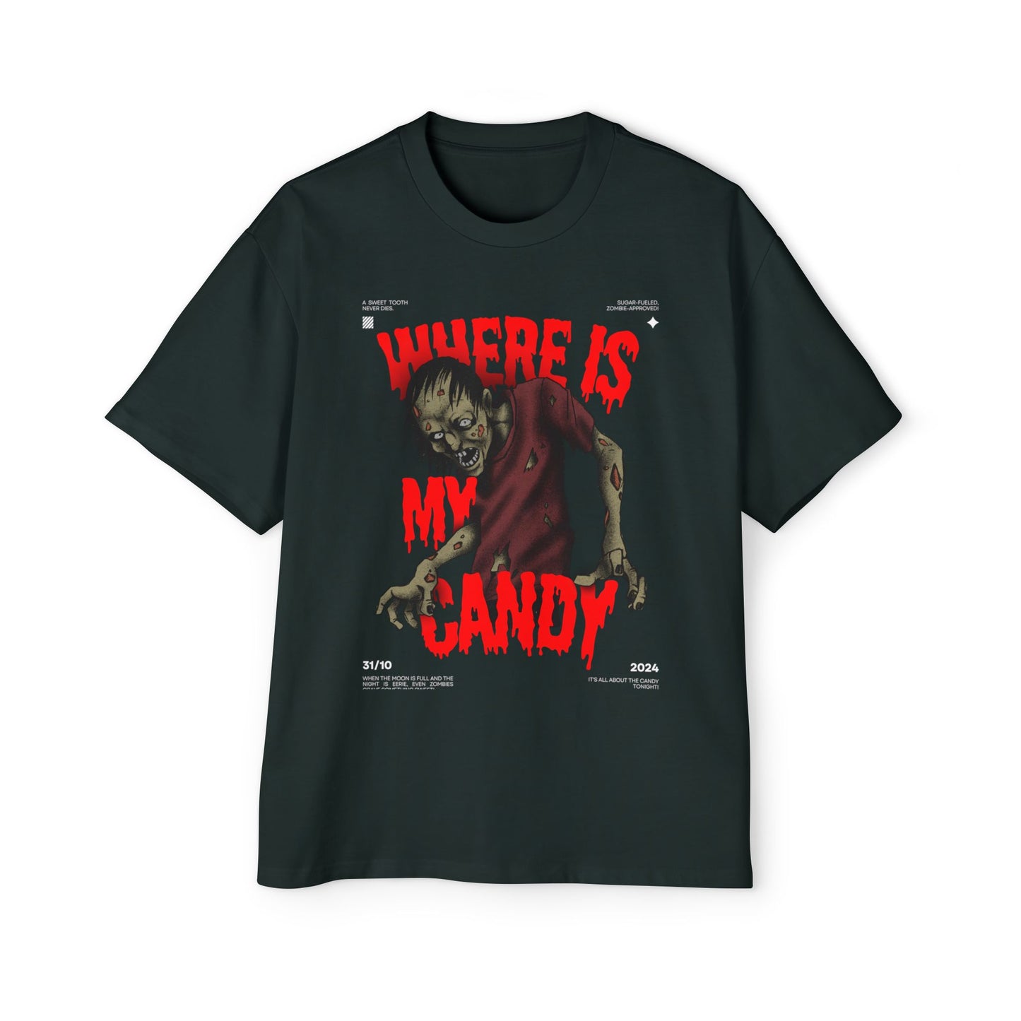 Halloween Zombie Oversized Tee, Spooky Shirt, Men's Graphic T-shirt, Casual Fall Fashion, Perfect for Halloween Parties