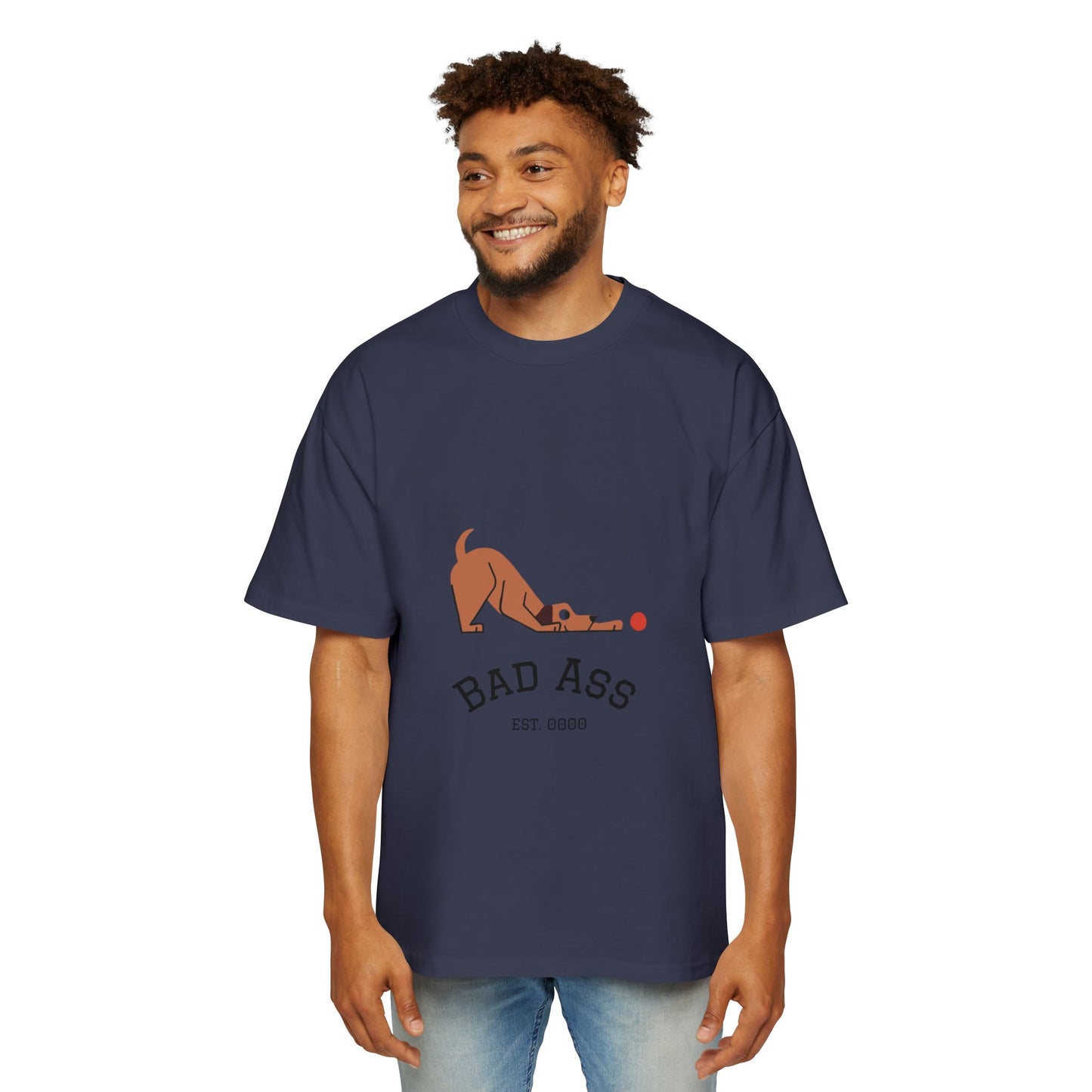 Bad Ass unisex Tee, Heavy Oversized T-Shirt for Tough Guys, Cool Streetwear Shirt, Edgy Graphic Tee, Bold Men's Fashion Top