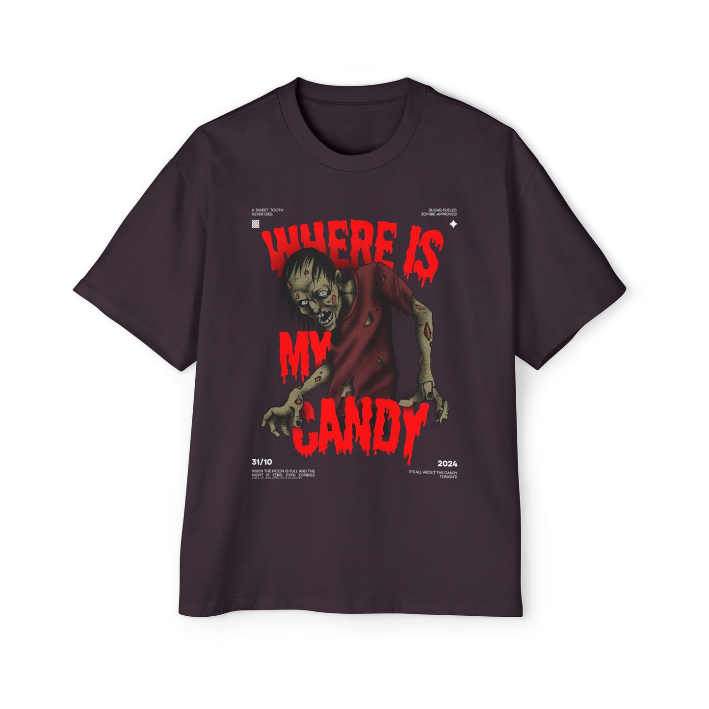 Halloween Zombie Oversized Tee, Spooky Shirt, Men's Graphic T-shirt, Casual Fall Fashion, Perfect for Halloween Parties