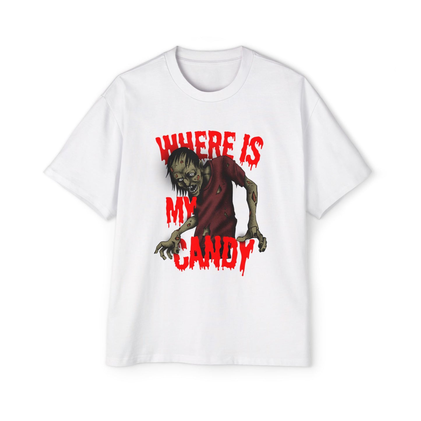 Halloween Zombie Oversized Tee, Spooky Shirt, Men's Graphic T-shirt, Casual Fall Fashion, Perfect for Halloween Parties
