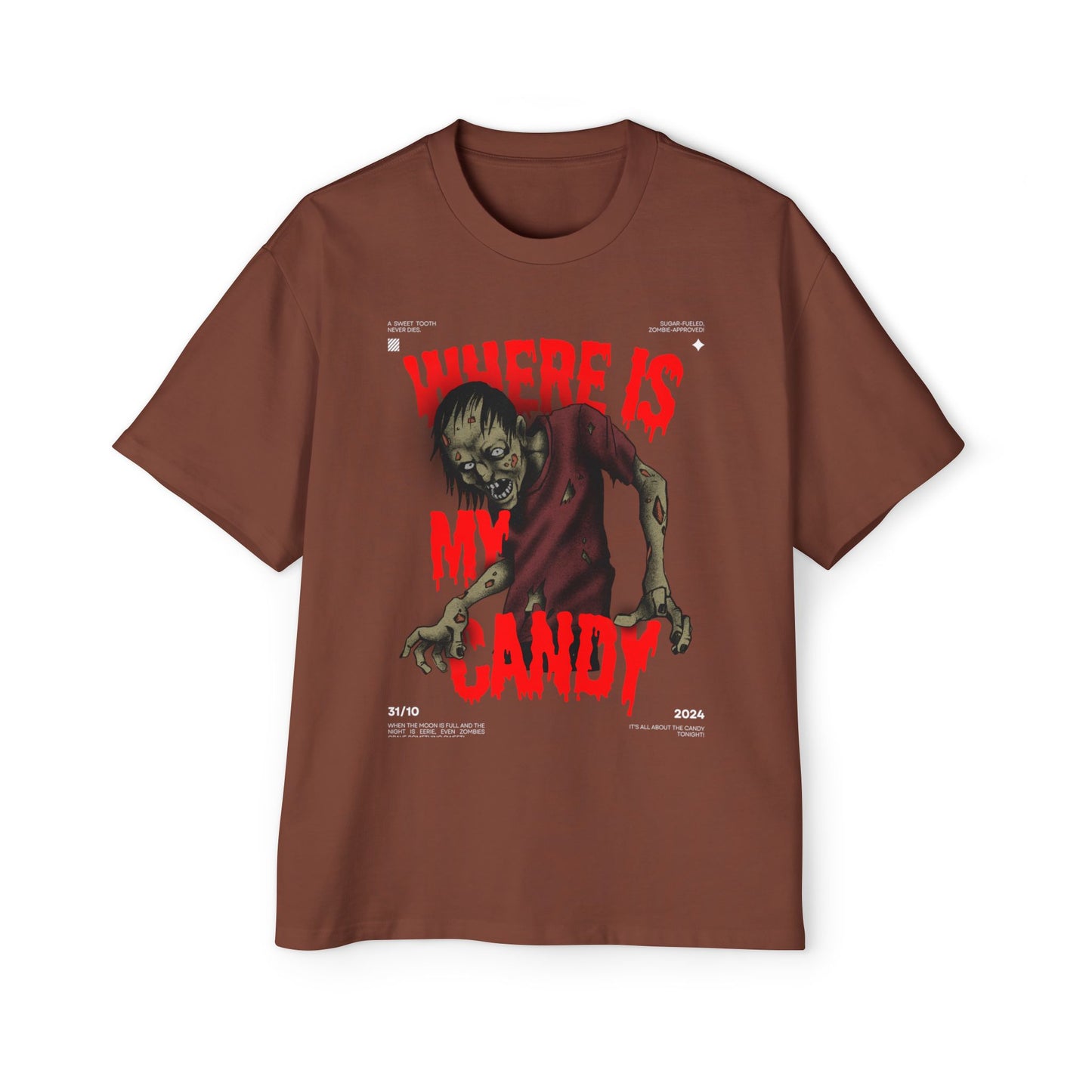 Halloween Zombie Oversized Tee, Spooky Shirt, Men's Graphic T-shirt, Casual Fall Fashion, Perfect for Halloween Parties