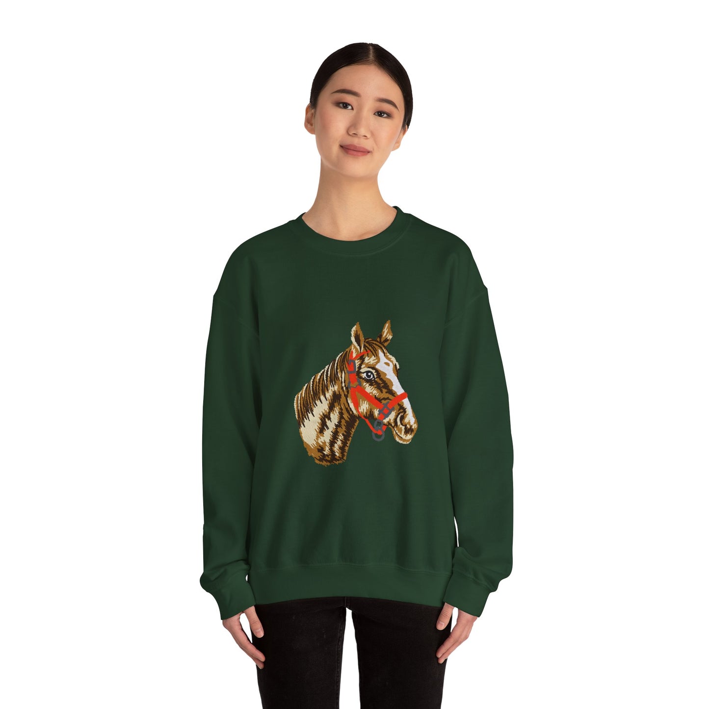 Horse Painting Heavy Blend Sweatshirt, Equestrian Art Apparel, Horse Lover Gift, Hand Painted Horse Design, Equine Sweatshirt