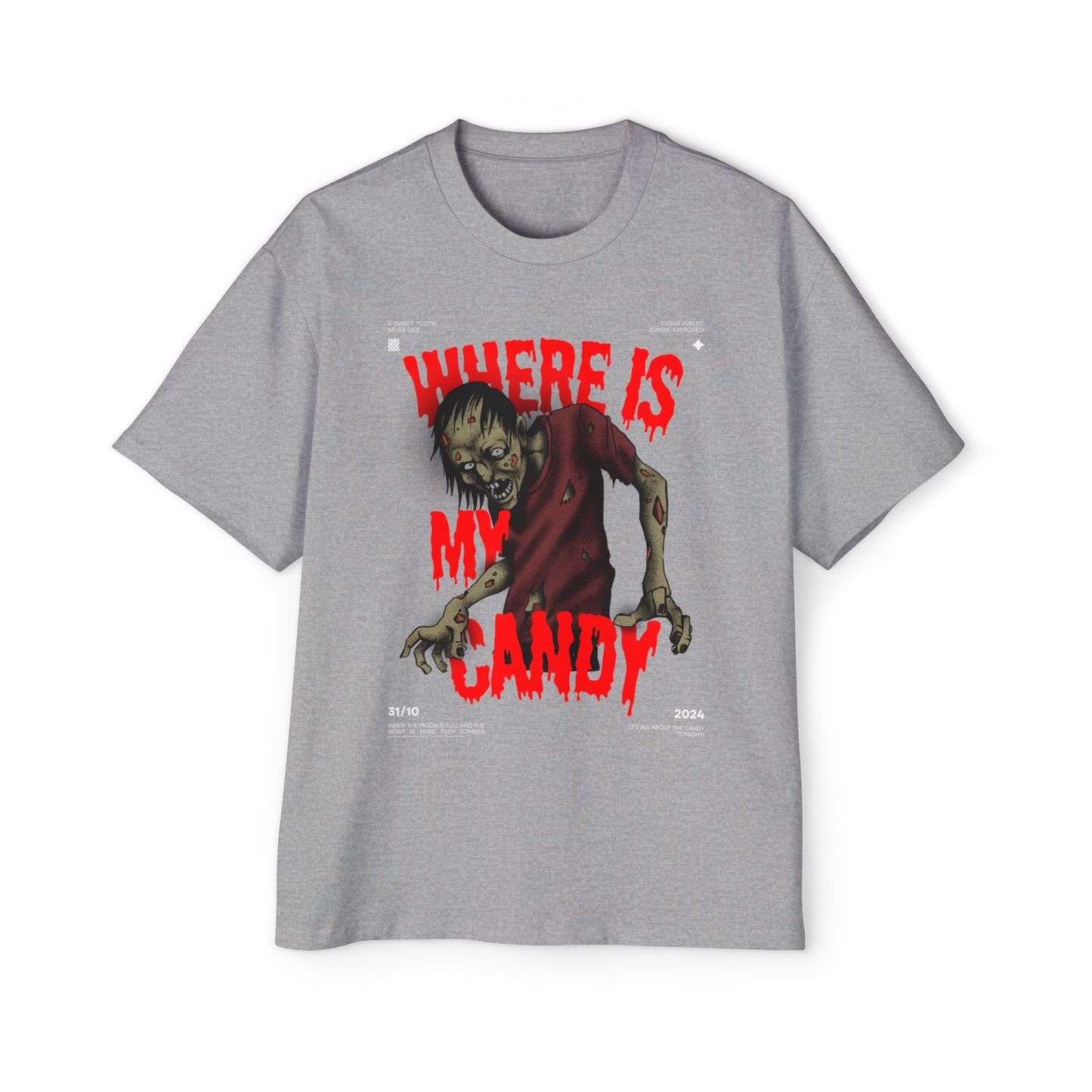 Halloween Zombie Oversized Tee, Spooky Shirt, Men's Graphic T-shirt, Casual Fall Fashion, Perfect for Halloween Parties