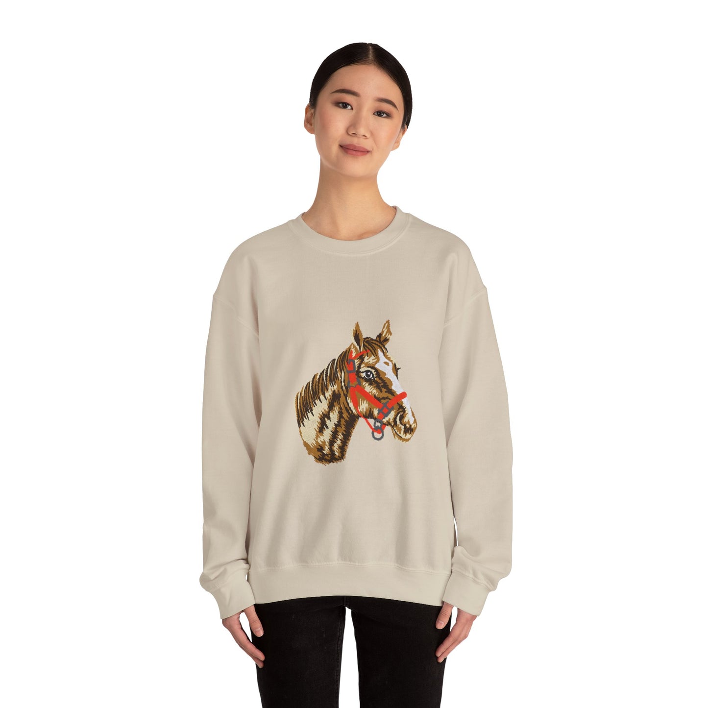 Horse Painting Heavy Blend Sweatshirt, Equestrian Art Apparel, Horse Lover Gift, Hand Painted Horse Design, Equine Sweatshirt