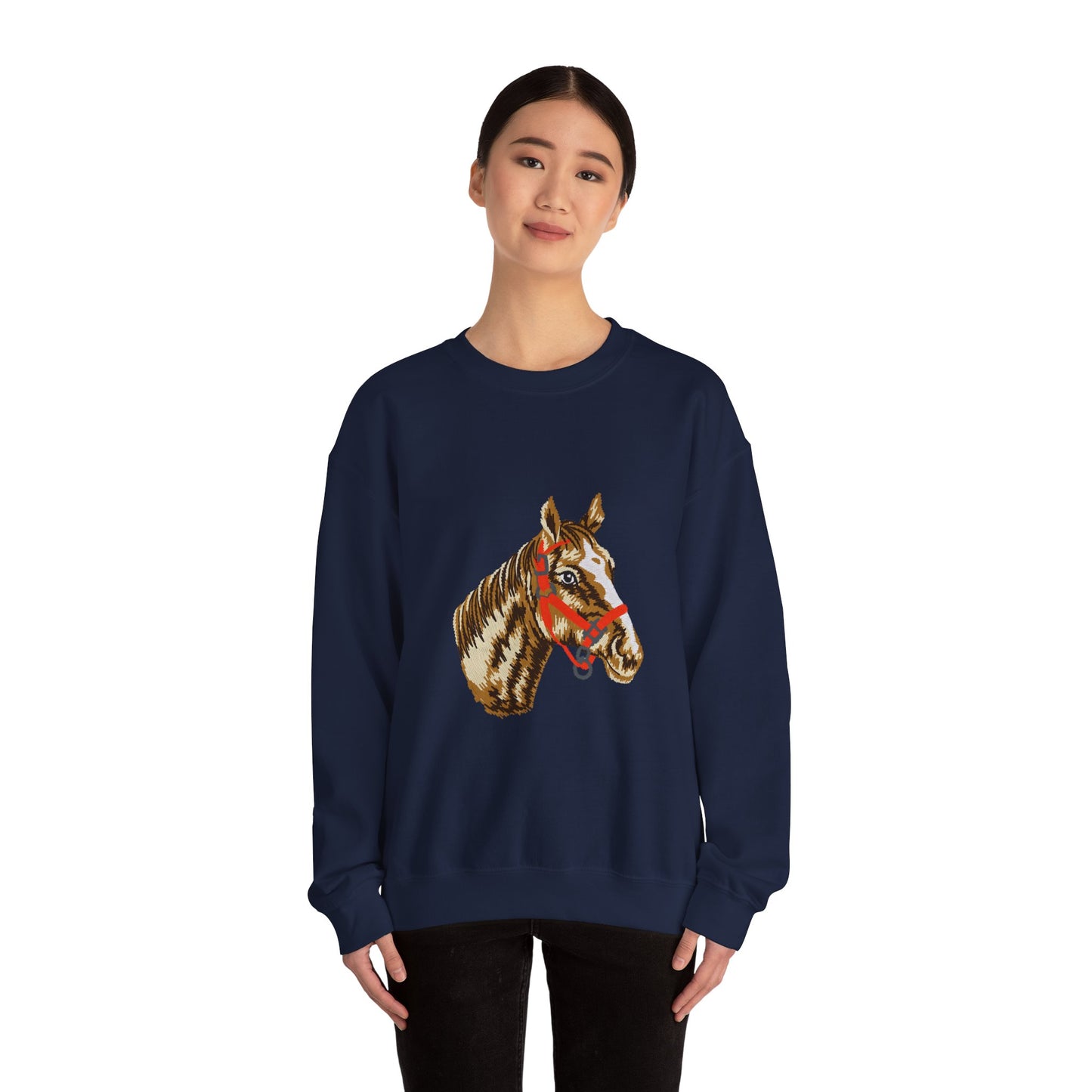 Horse Painting Heavy Blend Sweatshirt, Equestrian Art Apparel, Horse Lover Gift, Hand Painted Horse Design, Equine Sweatshirt