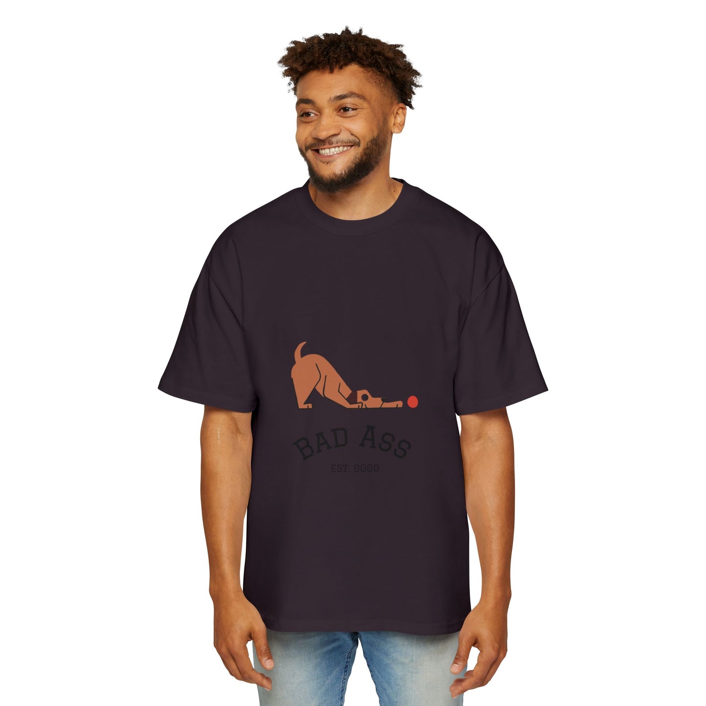 Bad Ass unisex Tee, Heavy Oversized T-Shirt for Tough Guys, Cool Streetwear Shirt, Edgy Graphic Tee, Bold Men's Fashion Top