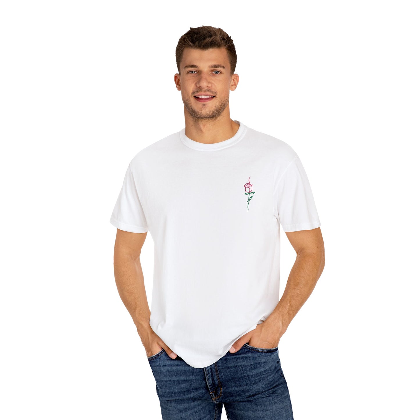 Embroidered Floral Unisex T-Shirt | Perfect Gift for Nature Lovers, Casual Wear, Summer Style, Eco-Friendly Fashion, Everyday Comfort