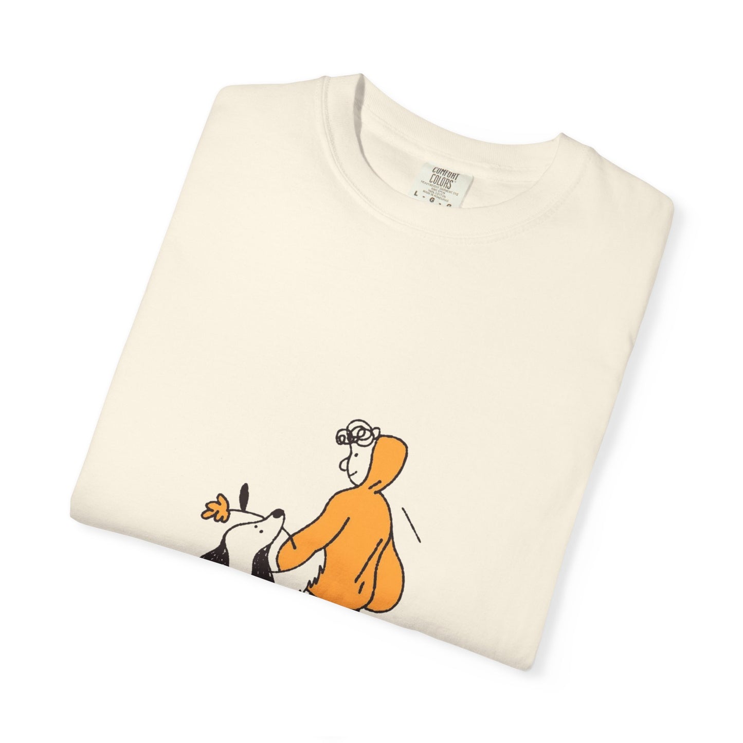 Casual Graphic T-Shirt for Dog Lovers, Cute Pet Walk Tee, Unisex Apparel, Gift for Animal Lovers, Everyday Wear