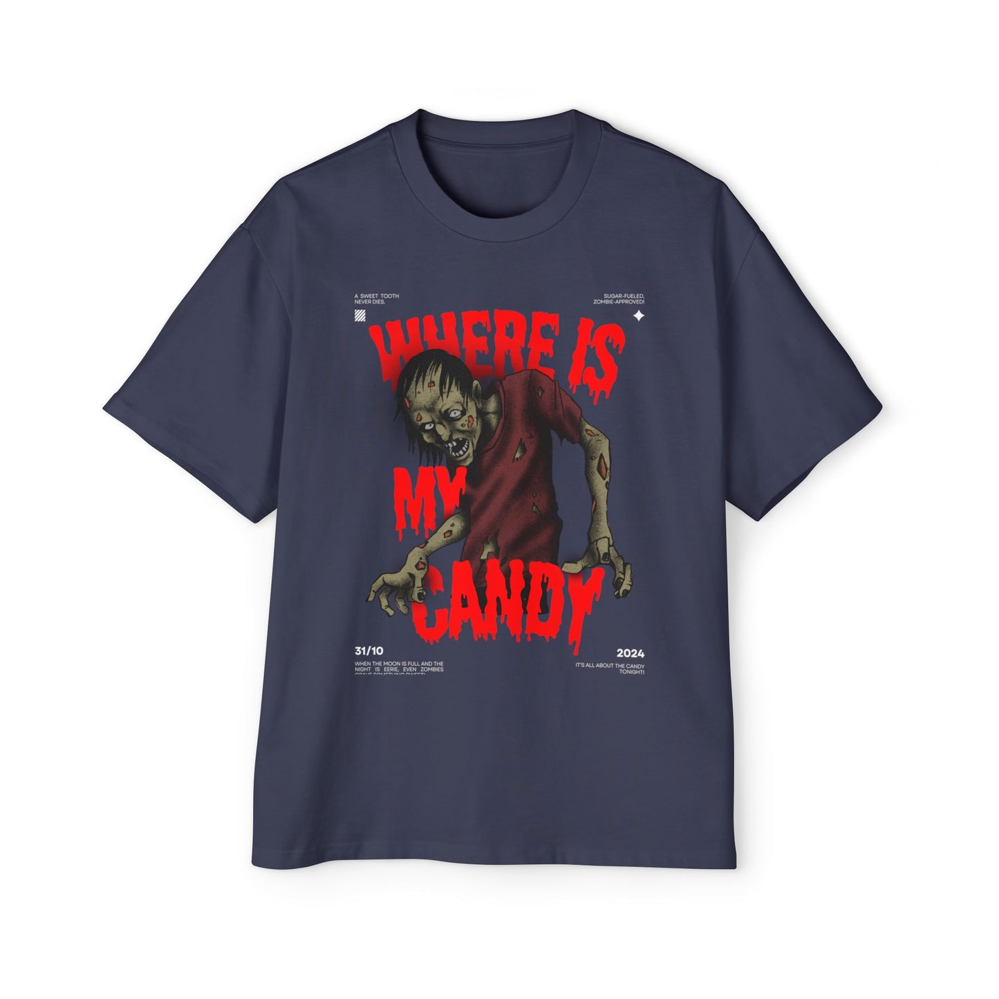 Halloween Zombie Oversized Tee, Spooky Shirt, Men's Graphic T-shirt, Casual Fall Fashion, Perfect for Halloween Parties