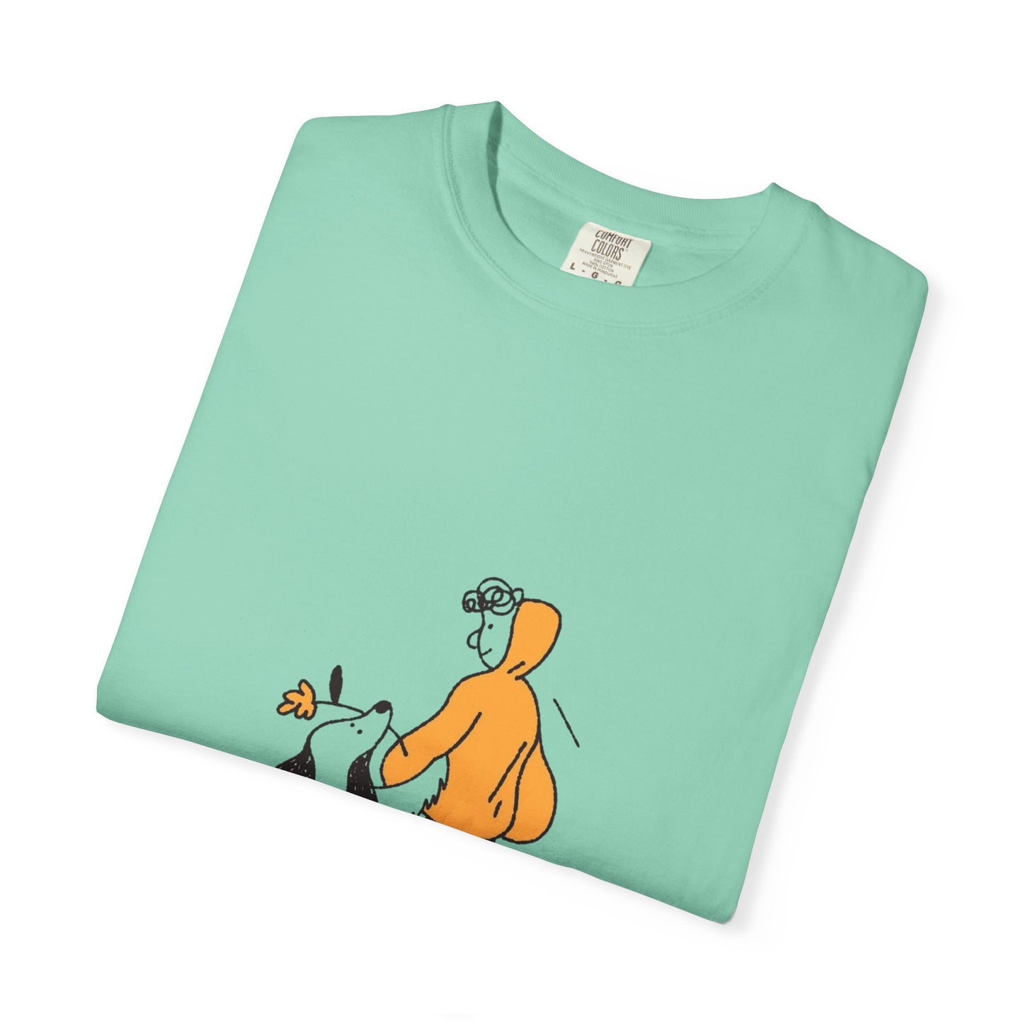 Casual Graphic T-Shirt for Dog Lovers, Cute Pet Walk Tee, Unisex Apparel, Gift for Animal Lovers, Everyday Wear