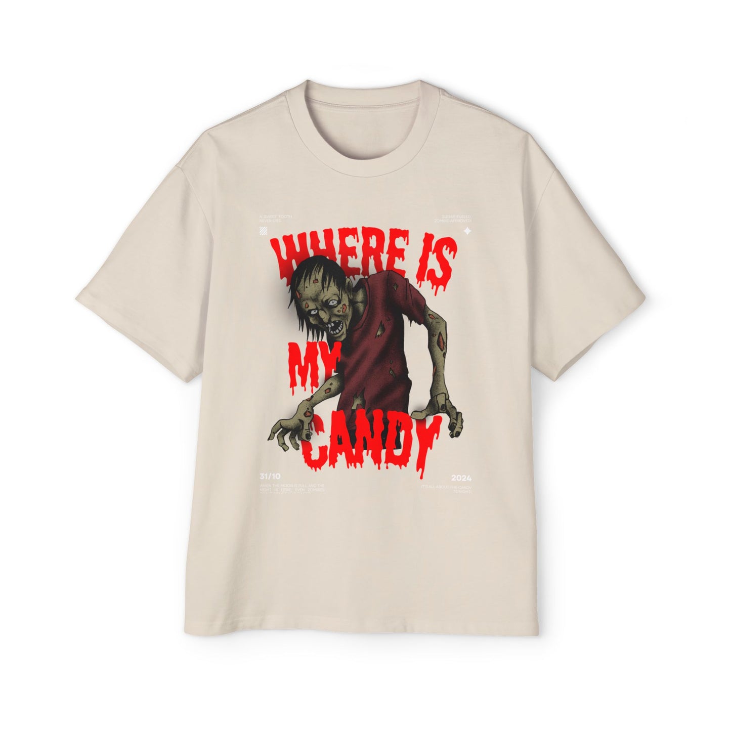 Halloween Zombie Oversized Tee, Spooky Shirt, Men's Graphic T-shirt, Casual Fall Fashion, Perfect for Halloween Parties