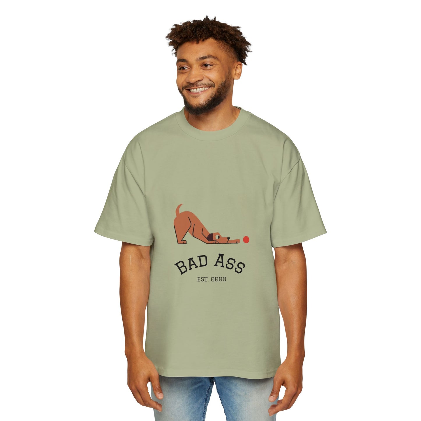 Bad Ass unisex Tee, Heavy Oversized T-Shirt for Tough Guys, Cool Streetwear Shirt, Edgy Graphic Tee, Bold Men's Fashion Top