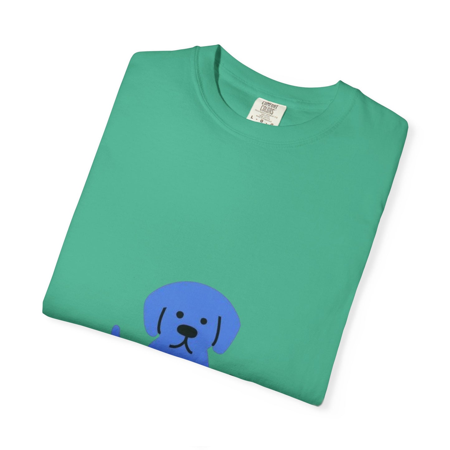 Cute Blue Dog Unisex Garment-Dyed T-shirt, Pet Lover Gift, Fashion Tee, Casual Wear, Birthday Present, Dog Lover Apparel