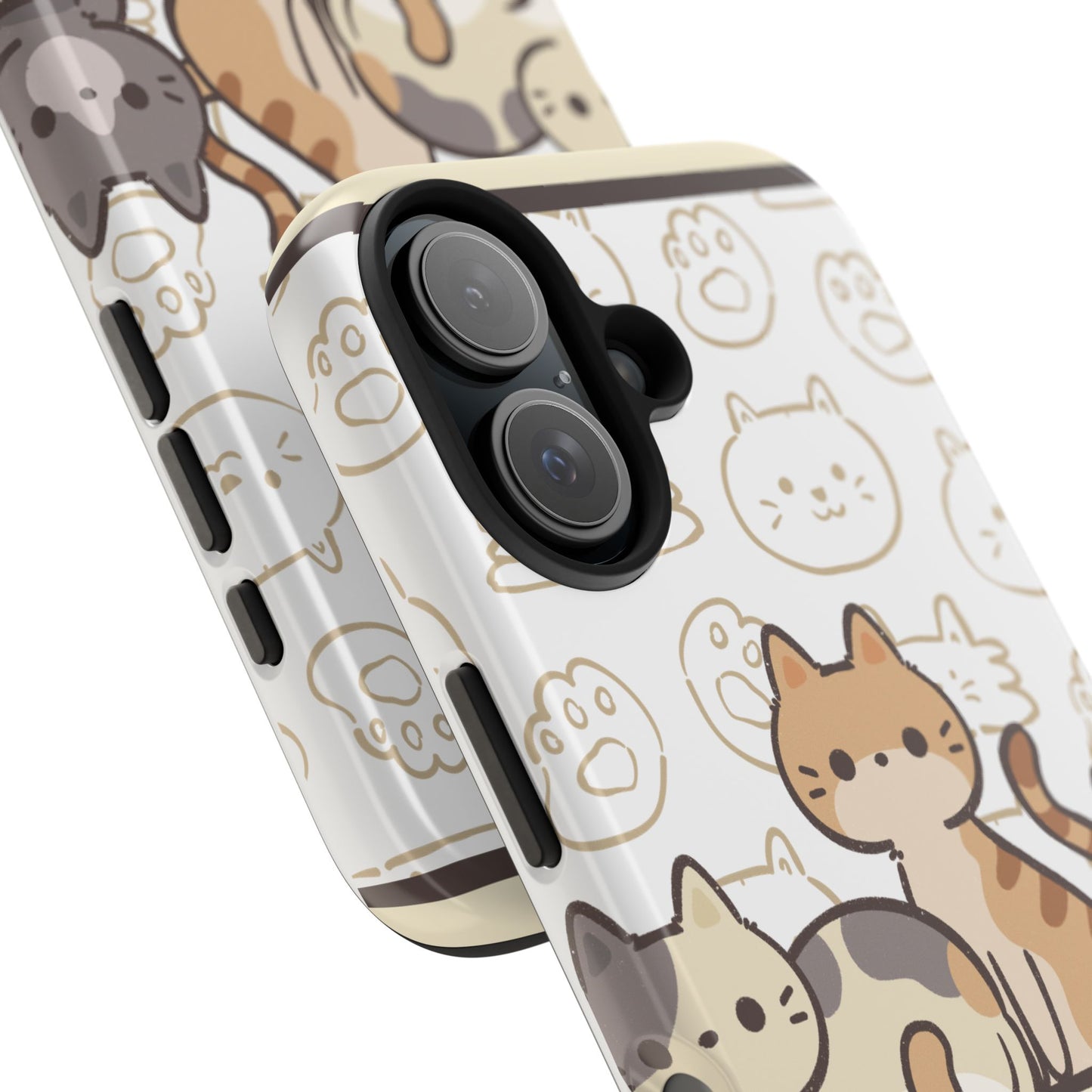 Cute Cartoon Cat Phone Case with “Don’t Touch My Phone” Text – Funny Kawaii Protective Cover with Adorable Kitten Illustration