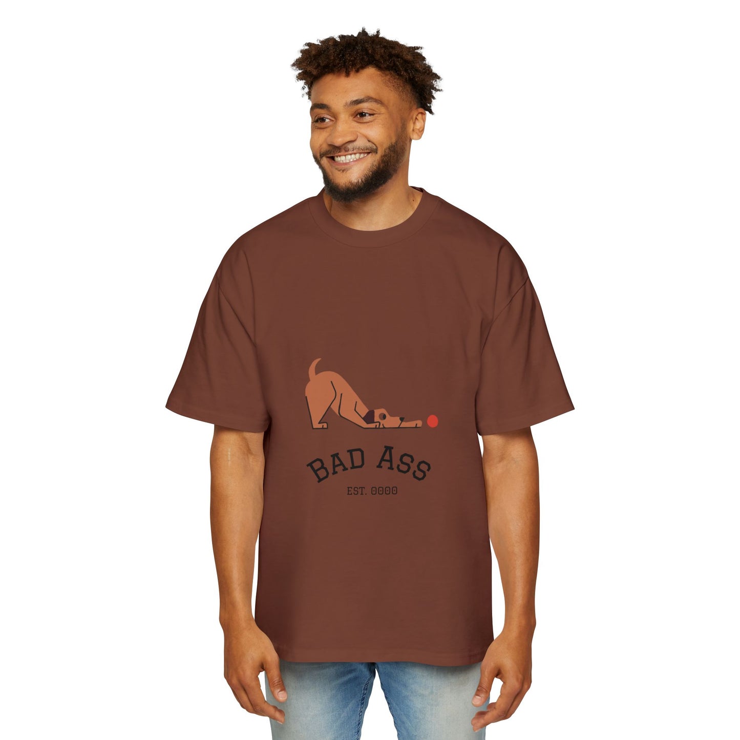 Bad Ass unisex Tee, Heavy Oversized T-Shirt for Tough Guys, Cool Streetwear Shirt, Edgy Graphic Tee, Bold Men's Fashion Top