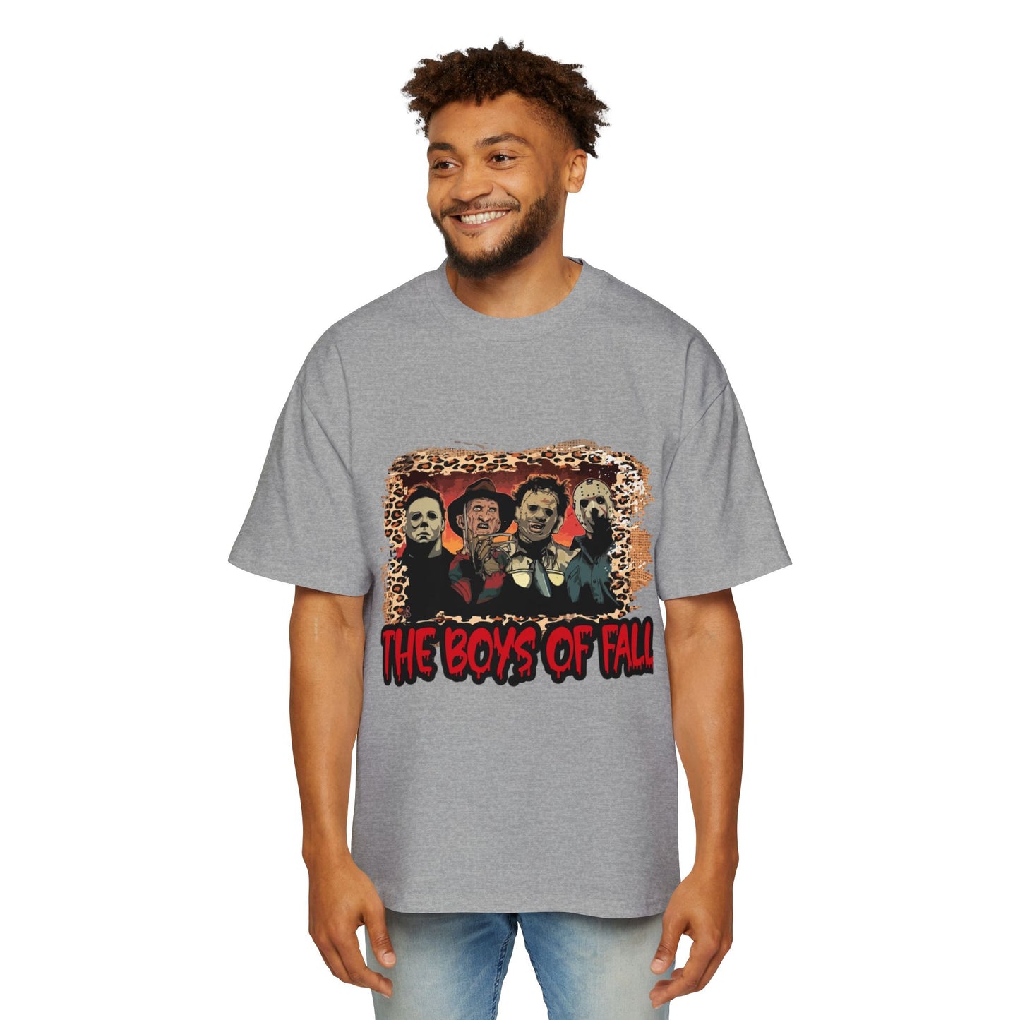 Men's Heavy Oversized Tee - The boys of Fall, Autumn Football Shirt, Football Season Tee, Game Day Apparel, Fall Sports Top