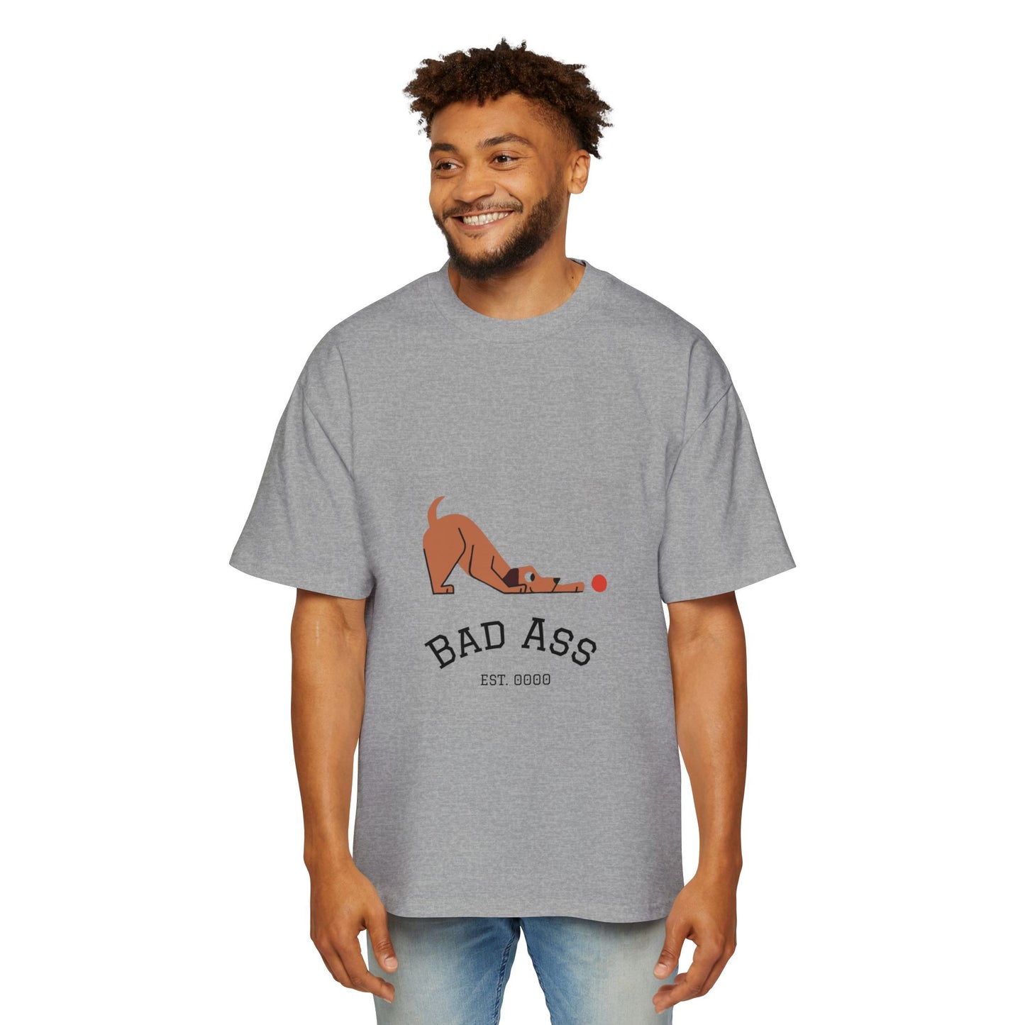 Bad Ass unisex Tee, Heavy Oversized T-Shirt for Tough Guys, Cool Streetwear Shirt, Edgy Graphic Tee, Bold Men's Fashion Top