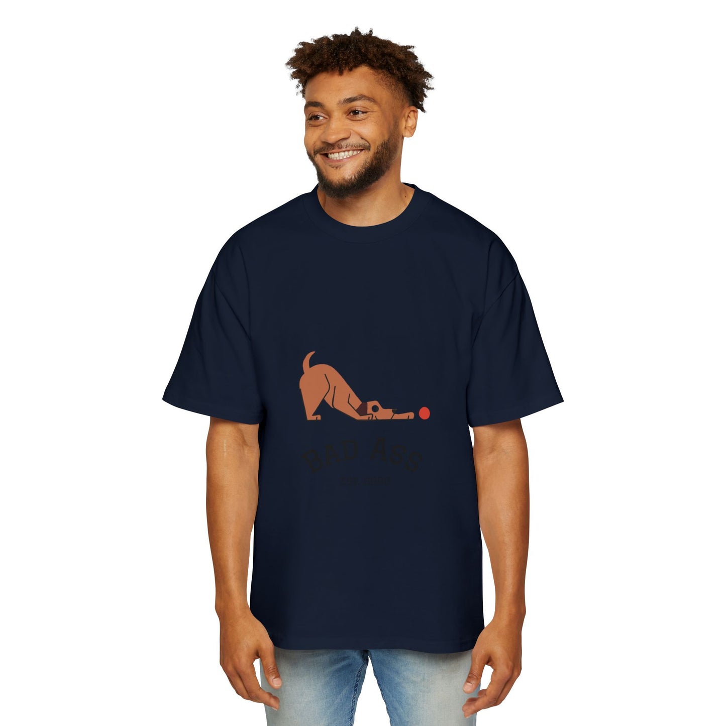 Bad Ass unisex Tee, Heavy Oversized T-Shirt for Tough Guys, Cool Streetwear Shirt, Edgy Graphic Tee, Bold Men's Fashion Top