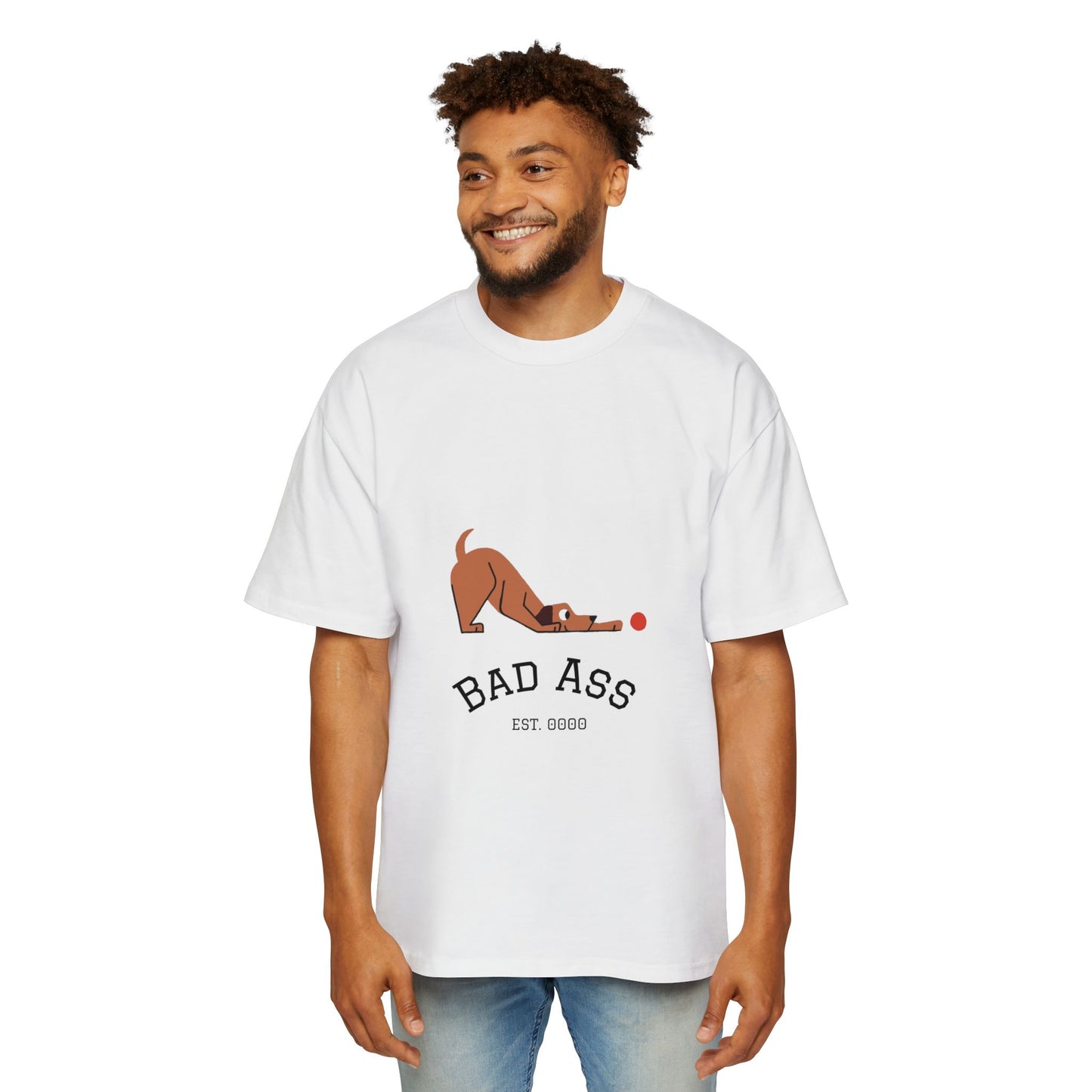 Bad Ass unisex Tee, Heavy Oversized T-Shirt for Tough Guys, Cool Streetwear Shirt, Edgy Graphic Tee, Bold Men's Fashion Top