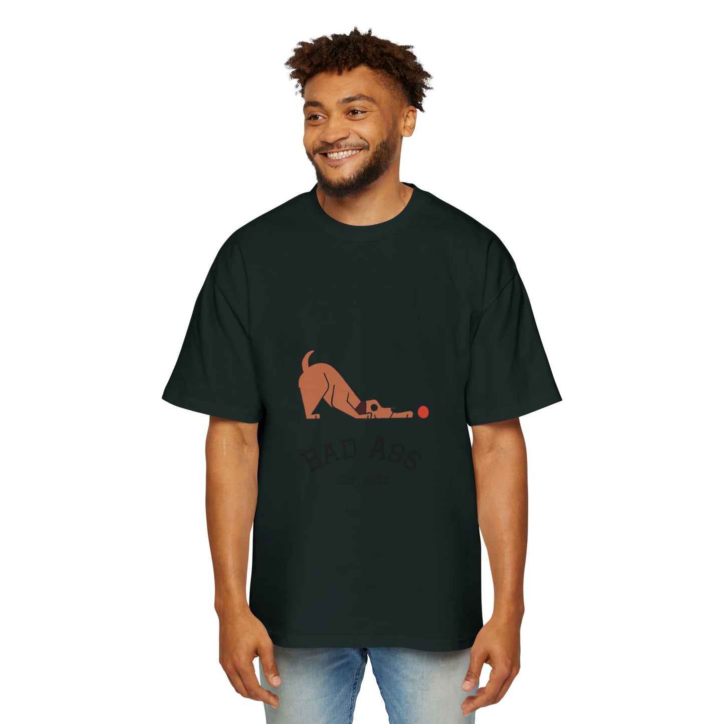 Bad Ass unisex Tee, Heavy Oversized T-Shirt for Tough Guys, Cool Streetwear Shirt, Edgy Graphic Tee, Bold Men's Fashion Top