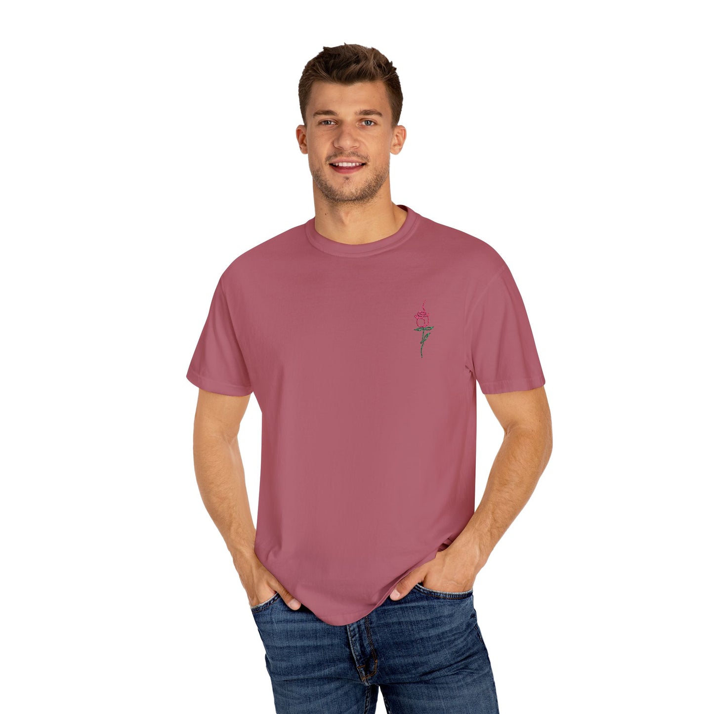 Embroidered Floral Unisex T-Shirt | Perfect Gift for Nature Lovers, Casual Wear, Summer Style, Eco-Friendly Fashion, Everyday Comfort