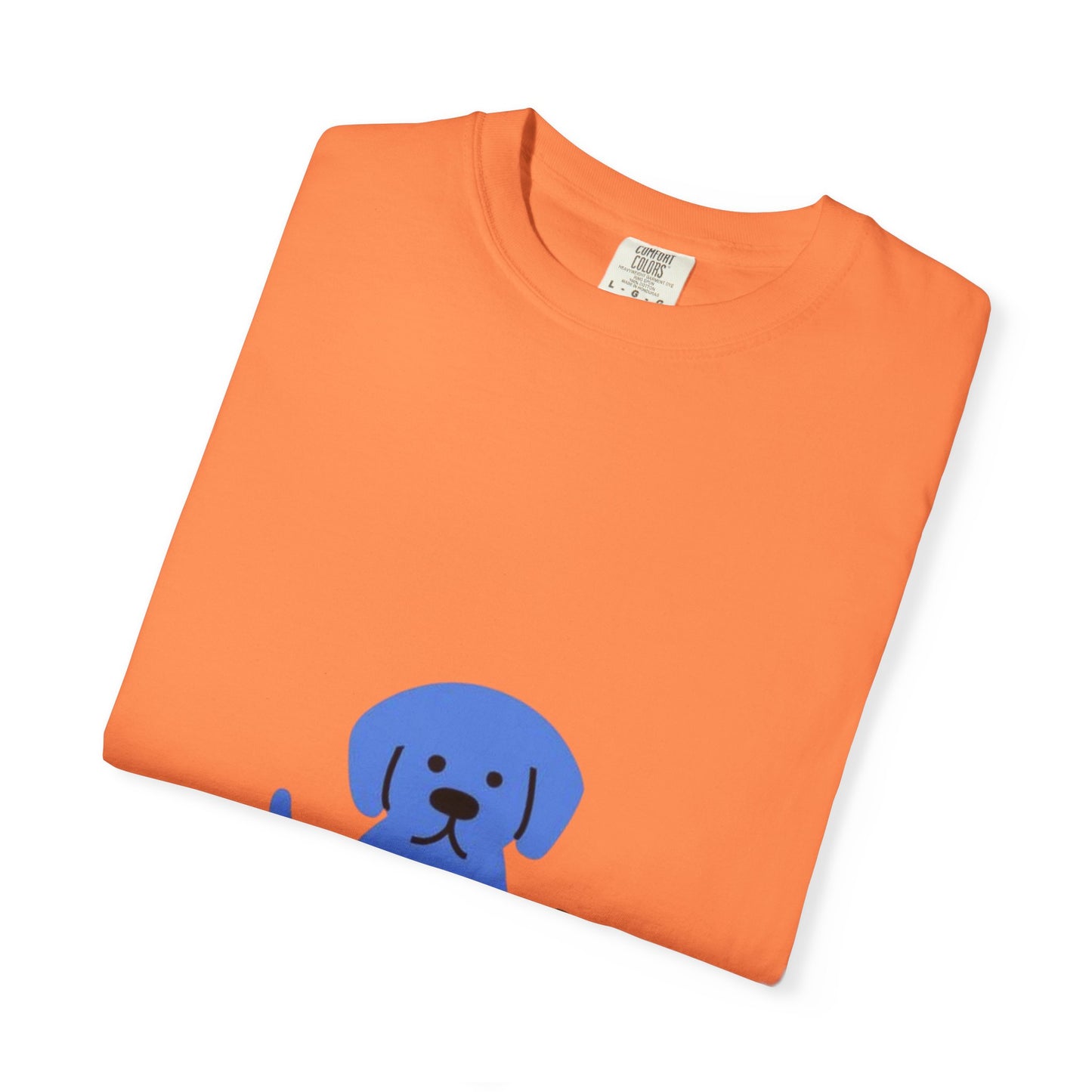Cute Blue Dog Unisex Garment-Dyed T-shirt, Pet Lover Gift, Fashion Tee, Casual Wear, Birthday Present, Dog Lover Apparel