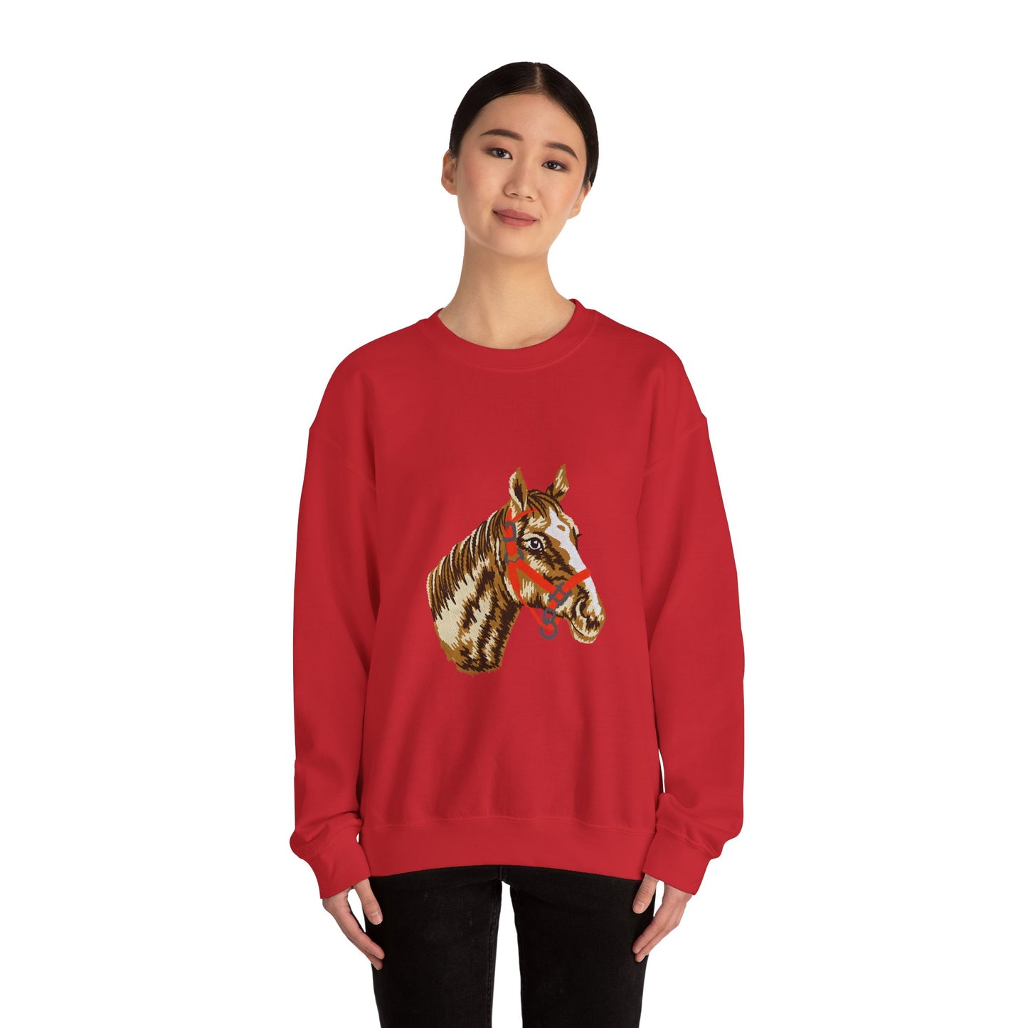 Horse Painting Heavy Blend Sweatshirt, Equestrian Art Apparel, Horse Lover Gift, Hand Painted Horse Design, Equine Sweatshirt