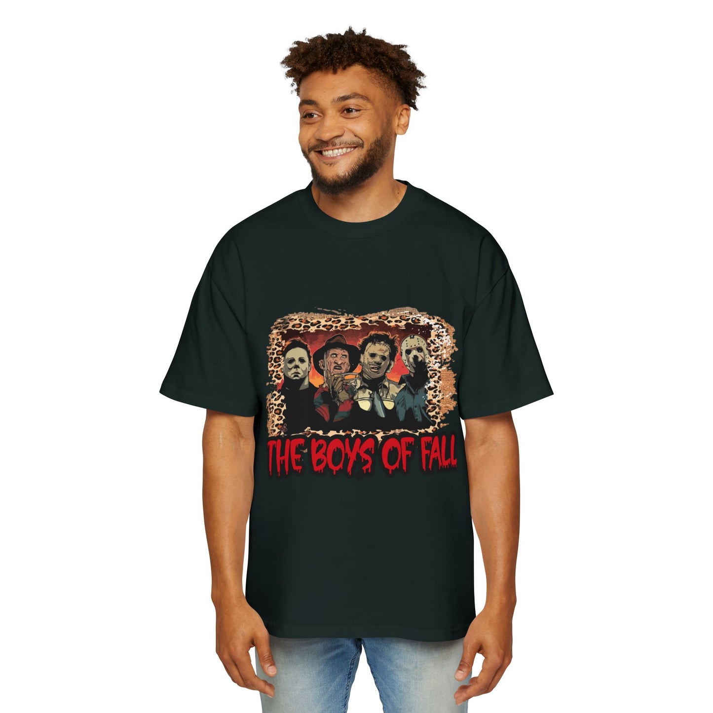Men's Heavy Oversized Tee - The boys of Fall, Autumn Football Shirt, Football Season Tee, Game Day Apparel, Fall Sports Top