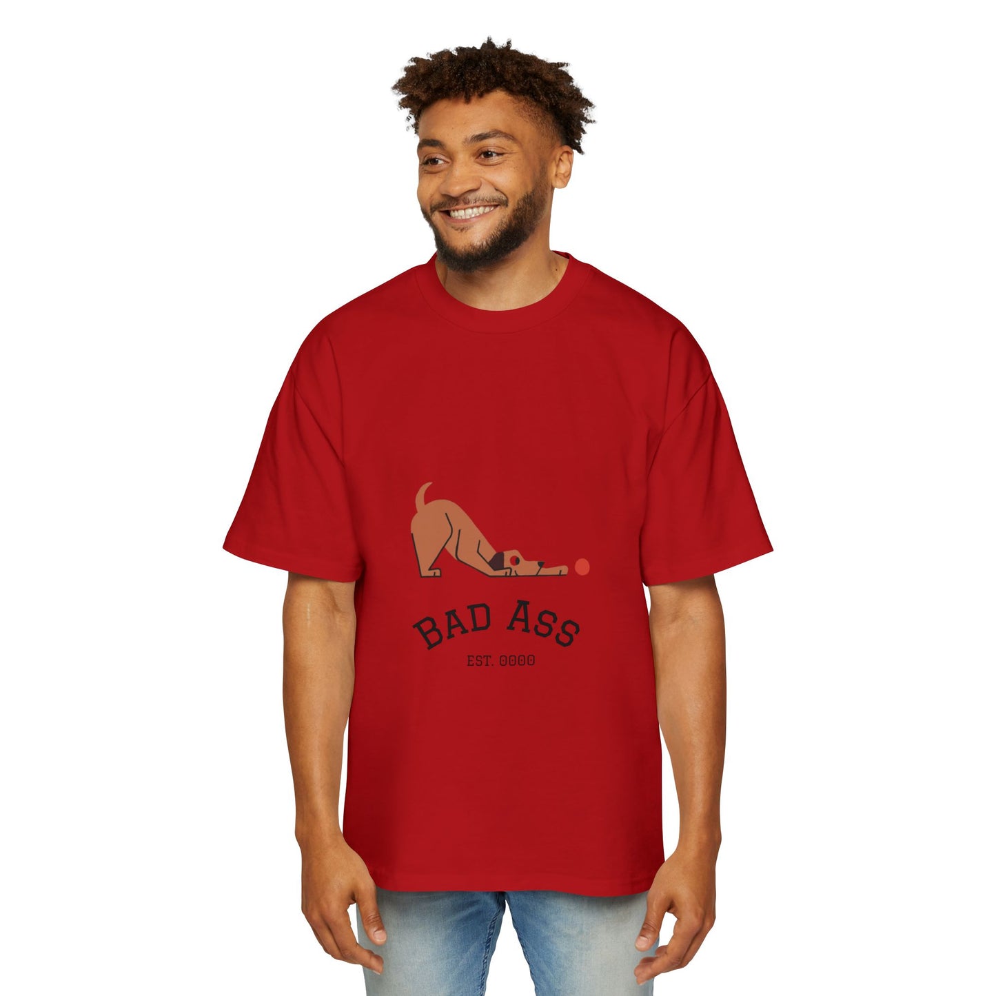 Bad Ass unisex Tee, Heavy Oversized T-Shirt for Tough Guys, Cool Streetwear Shirt, Edgy Graphic Tee, Bold Men's Fashion Top