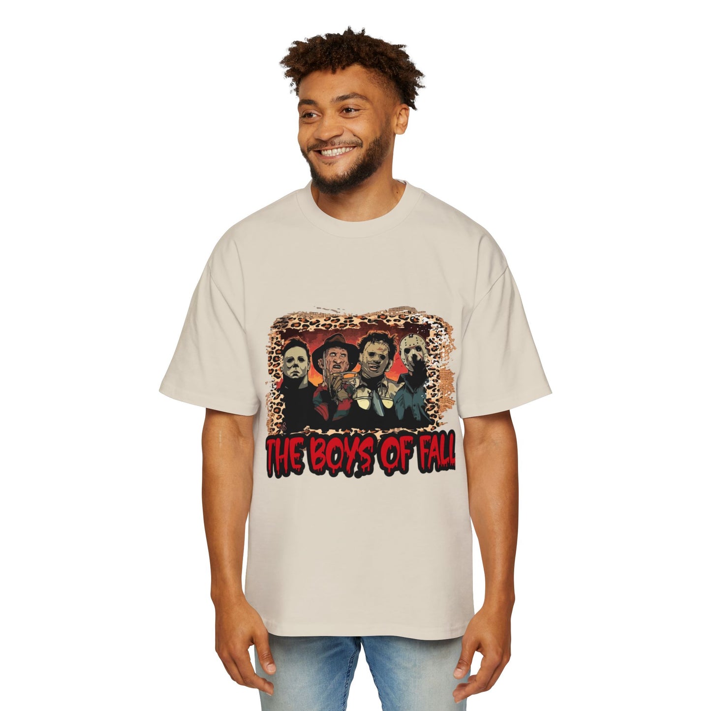 Men's Heavy Oversized Tee - The boys of Fall, Autumn Football Shirt, Football Season Tee, Game Day Apparel, Fall Sports Top