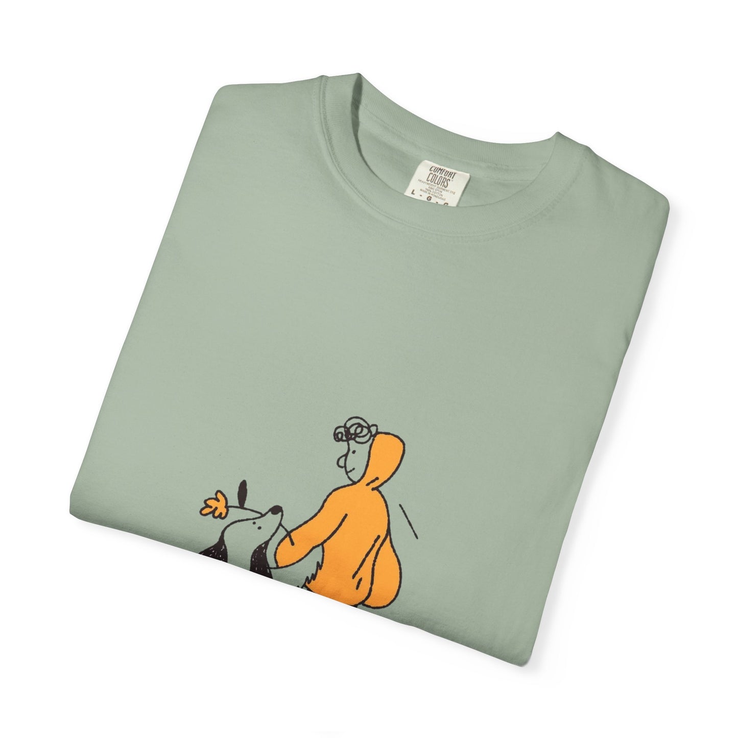 Casual Graphic T-Shirt for Dog Lovers, Cute Pet Walk Tee, Unisex Apparel, Gift for Animal Lovers, Everyday Wear