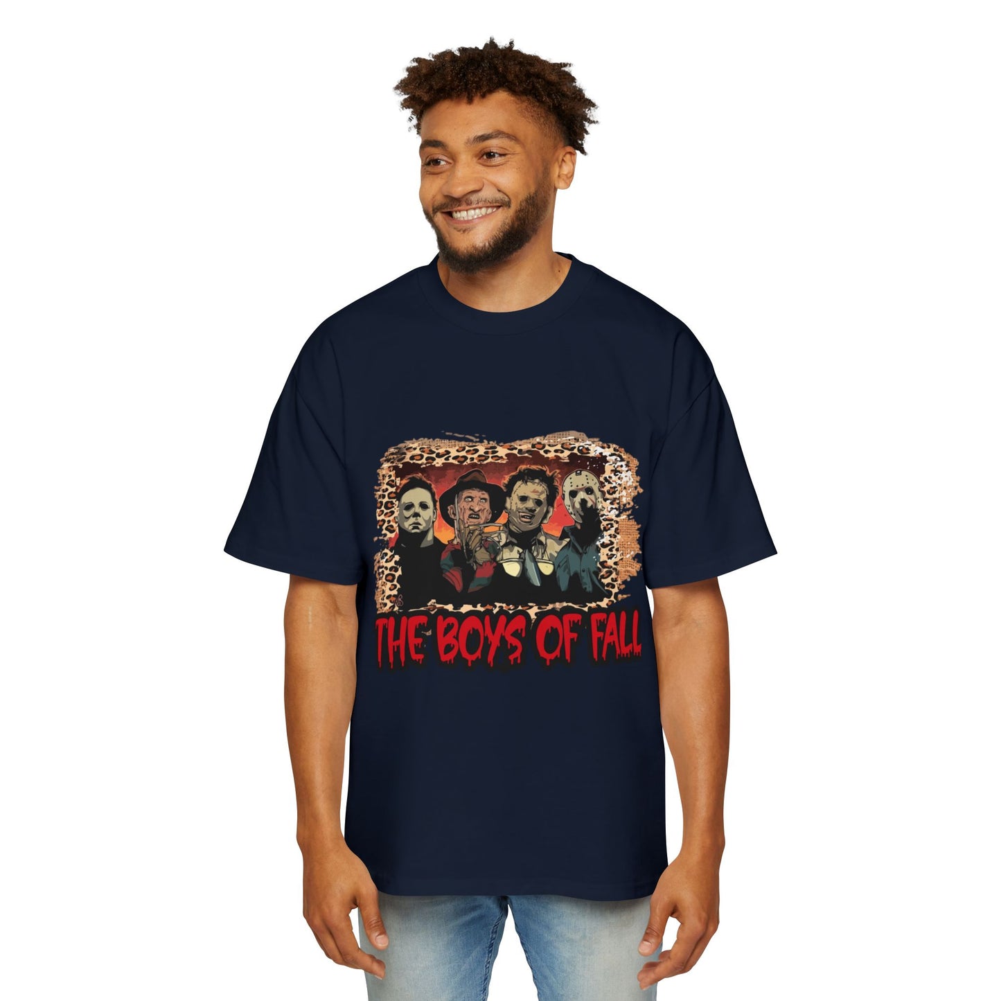 Men's Heavy Oversized Tee - The boys of Fall, Autumn Football Shirt, Football Season Tee, Game Day Apparel, Fall Sports Top