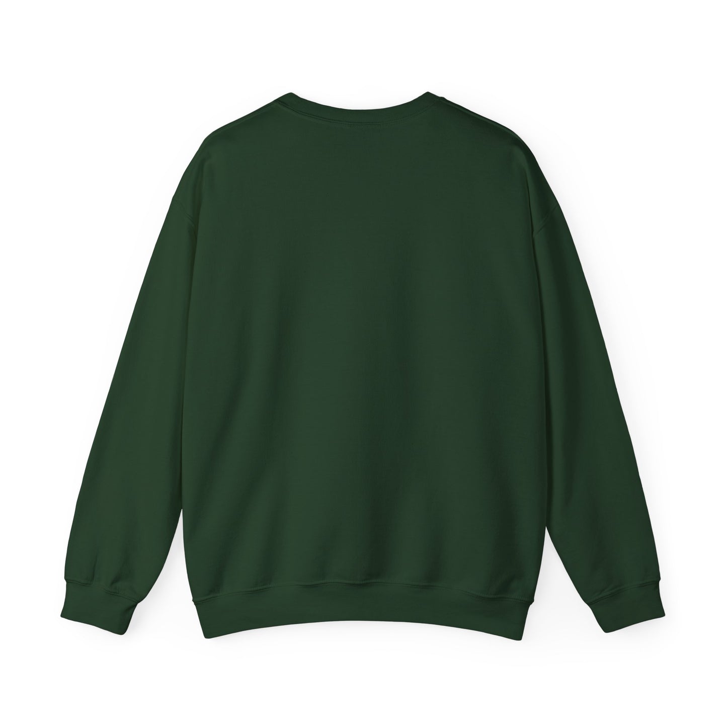 Crewneck Sweatshirt - Labubu Halloween Design, green relaxed fit graphic tee hoodie with unicorn details, back view.
