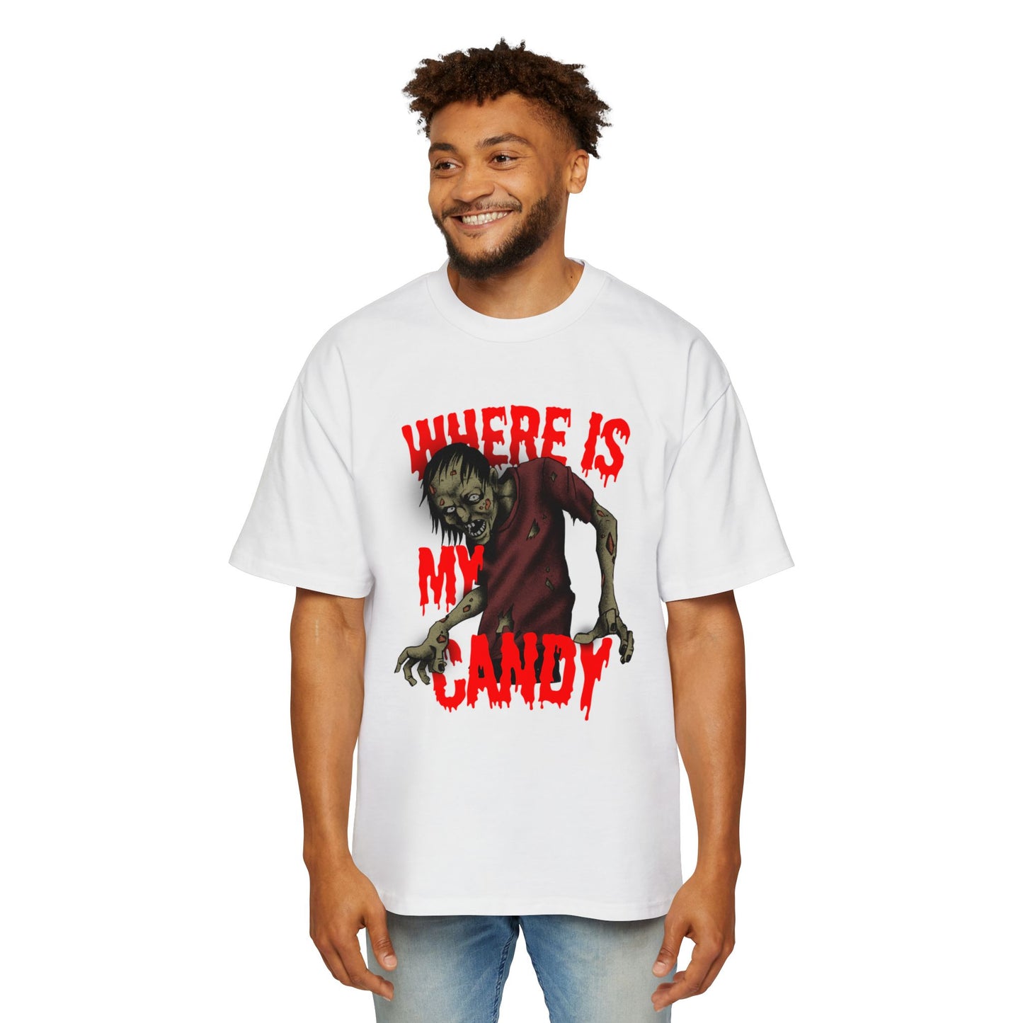 Halloween Zombie Oversized Tee, Spooky Shirt, Men's Graphic T-shirt, Casual Fall Fashion, Perfect for Halloween Parties