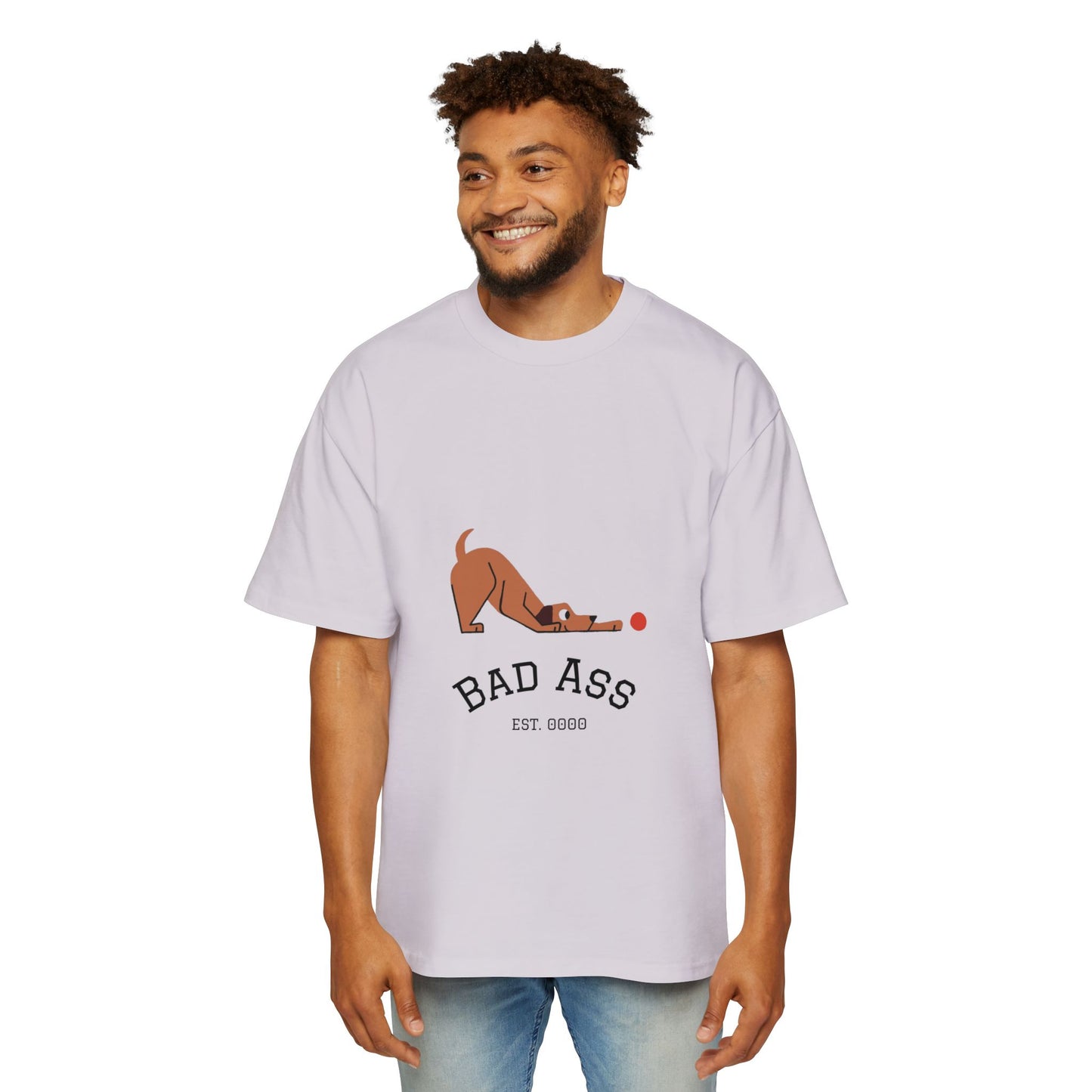 Bad Ass unisex Tee, Heavy Oversized T-Shirt for Tough Guys, Cool Streetwear Shirt, Edgy Graphic Tee, Bold Men's Fashion Top