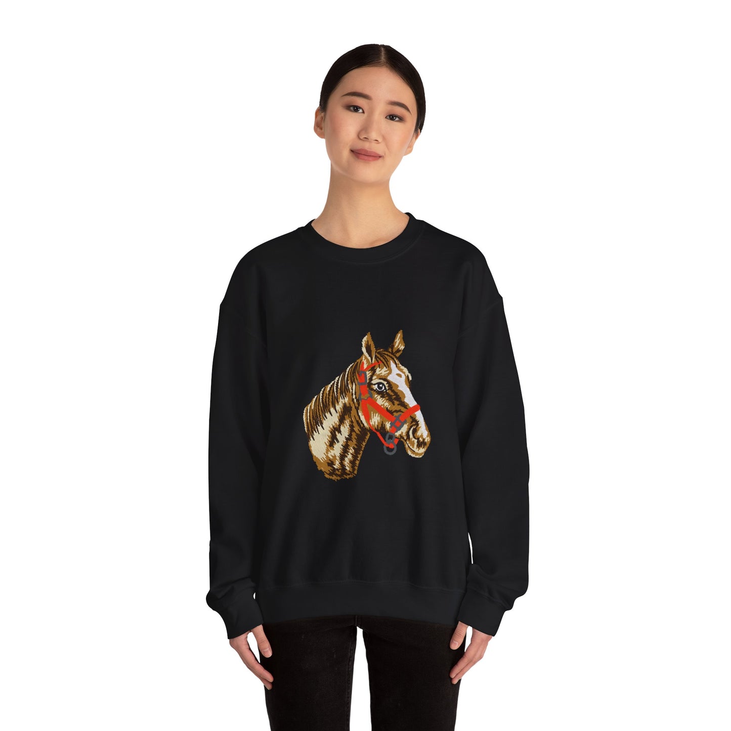 Horse Painting Heavy Blend Sweatshirt, Equestrian Art Apparel, Horse Lover Gift, Hand Painted Horse Design, Equine Sweatshirt
