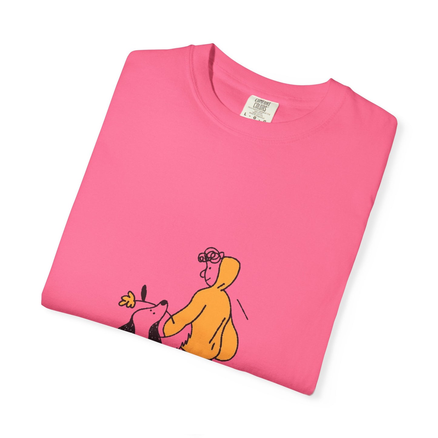 Casual Graphic T-Shirt for Dog Lovers, Cute Pet Walk Tee, Unisex Apparel, Gift for Animal Lovers, Everyday Wear