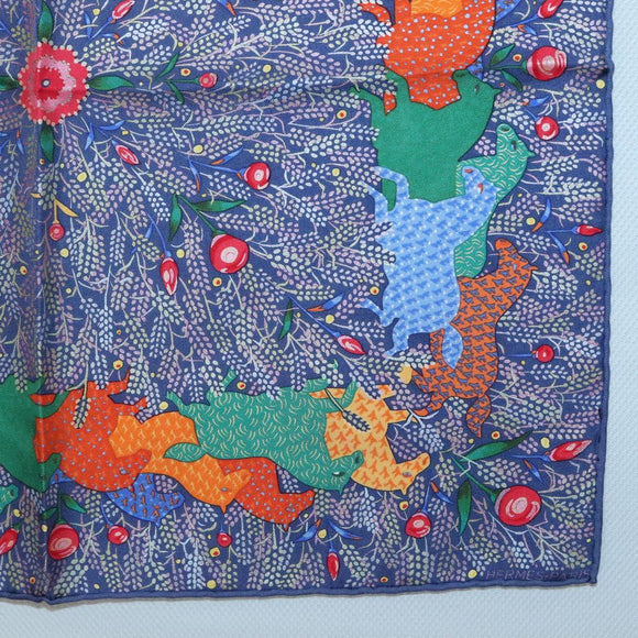 Authentic vintage Hermes silk scarf with unicorn design, perfect for a relaxed fit, matching graphic tee and hoodie style.
