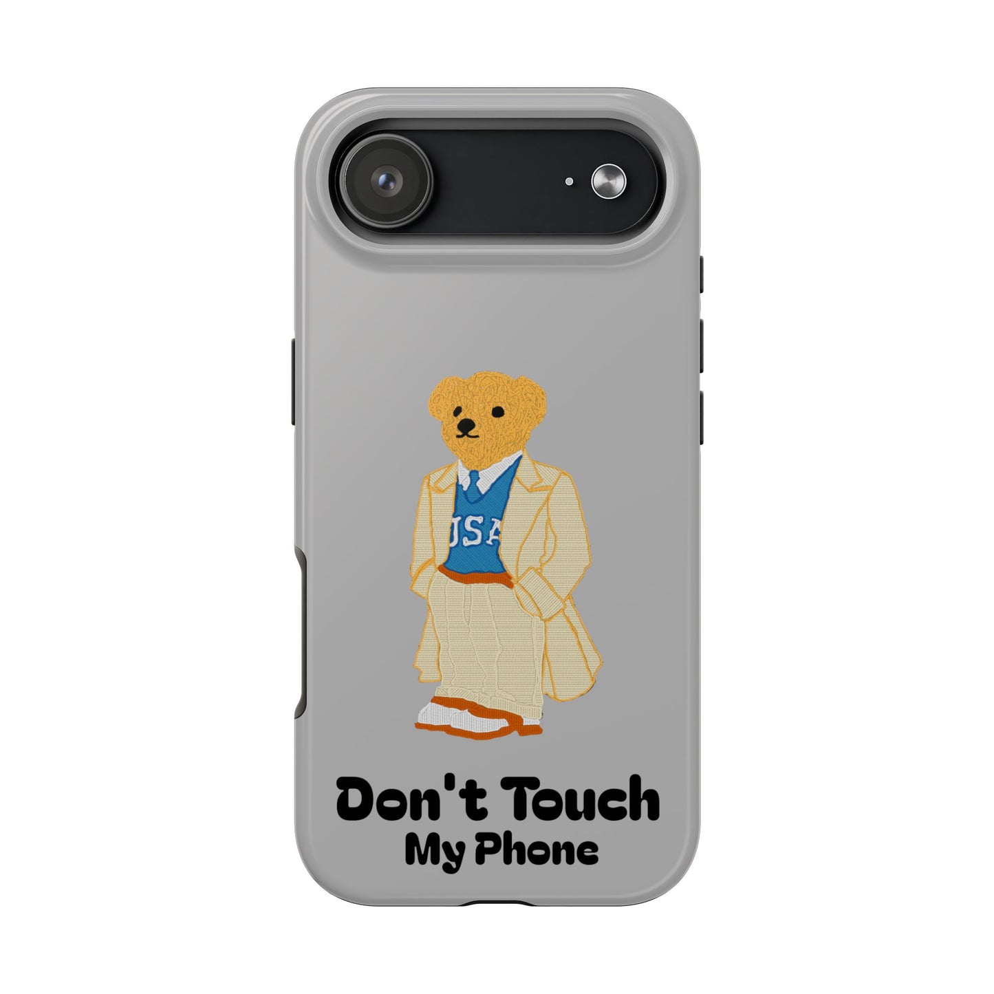 Dont Touch My Phone Case | Funny Bear iPhone Case | Cute Aesthetic Phone Cover | Gift for Him Her | Zellinnial USA
