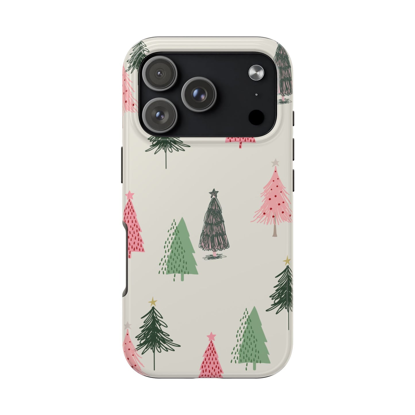 Snowman Phone Case with Forest Trees and Snowflakes Cute Holiday Design Protective Cover for Christmas and Cozy Seasonal Vibes