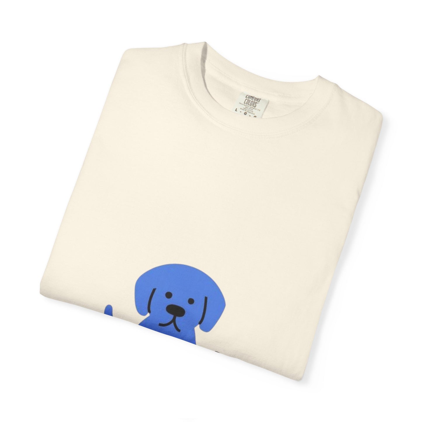 Cute Blue Dog Unisex Garment-Dyed T-shirt, Pet Lover Gift, Fashion Tee, Casual Wear, Birthday Present, Dog Lover Apparel