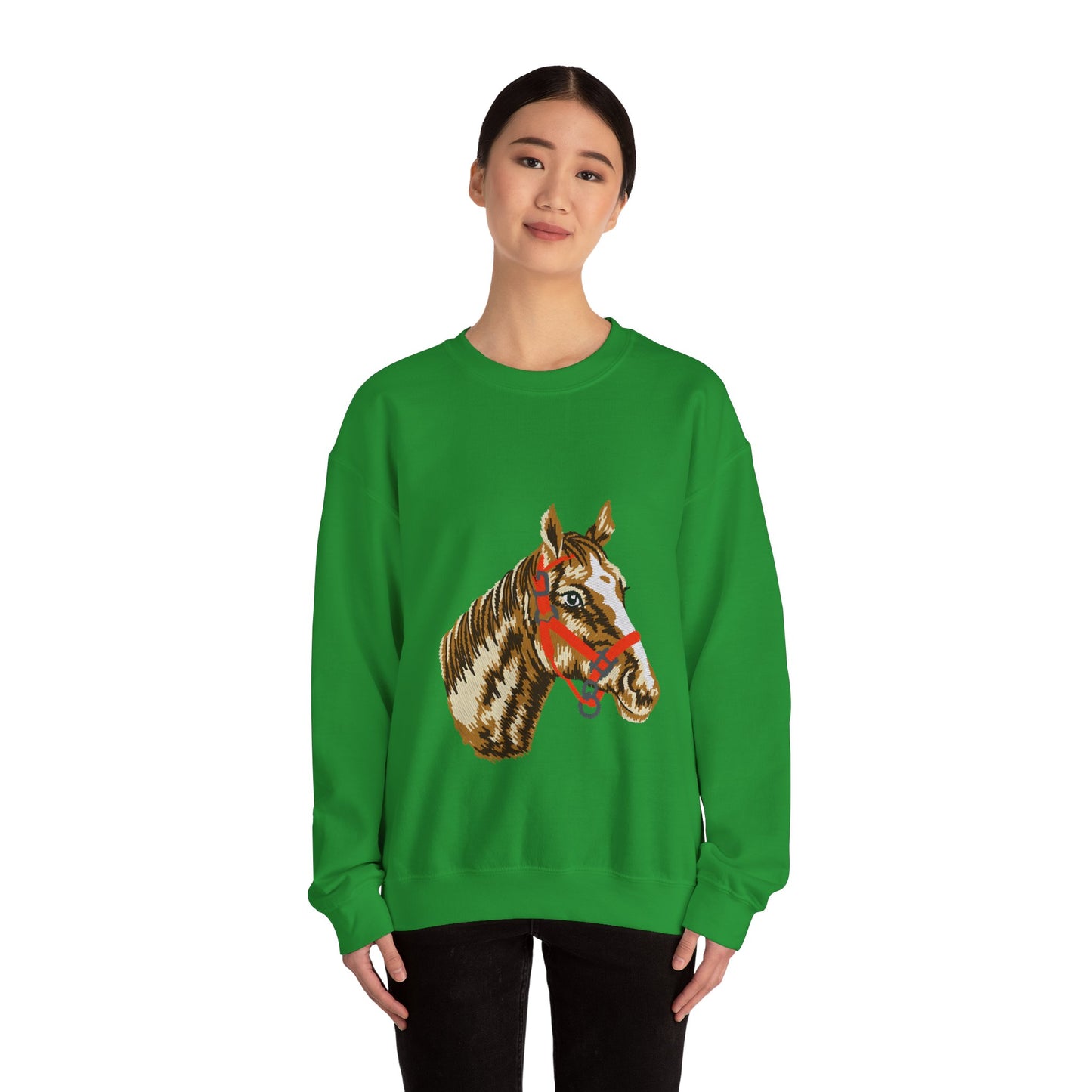 Horse Painting Heavy Blend Sweatshirt, Equestrian Art Apparel, Horse Lover Gift, Hand Painted Horse Design, Equine Sweatshirt