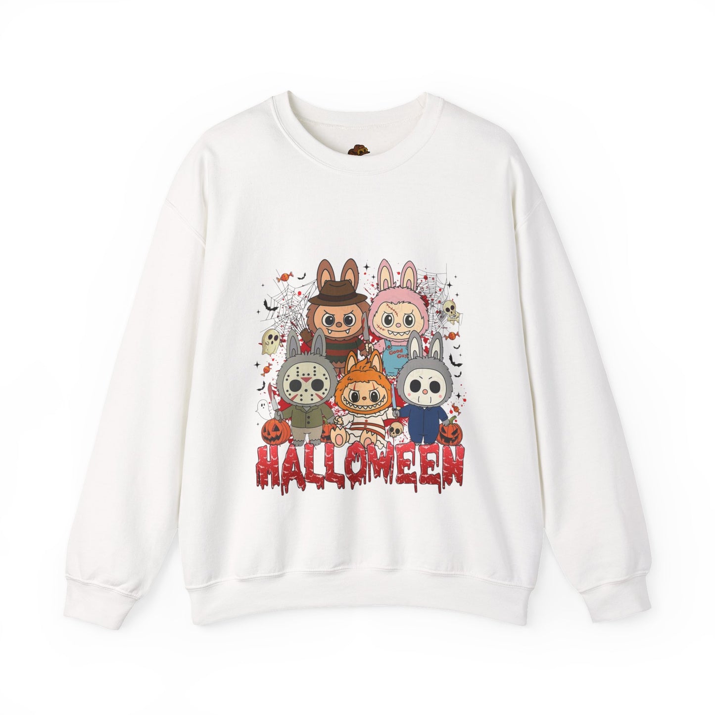Labubu Halloween Sweatshirt, Cute Monster Costume Pullover, Trick or Treat Jumper, Spooky Cartoon Sweater, Unisex Monster Hoodie