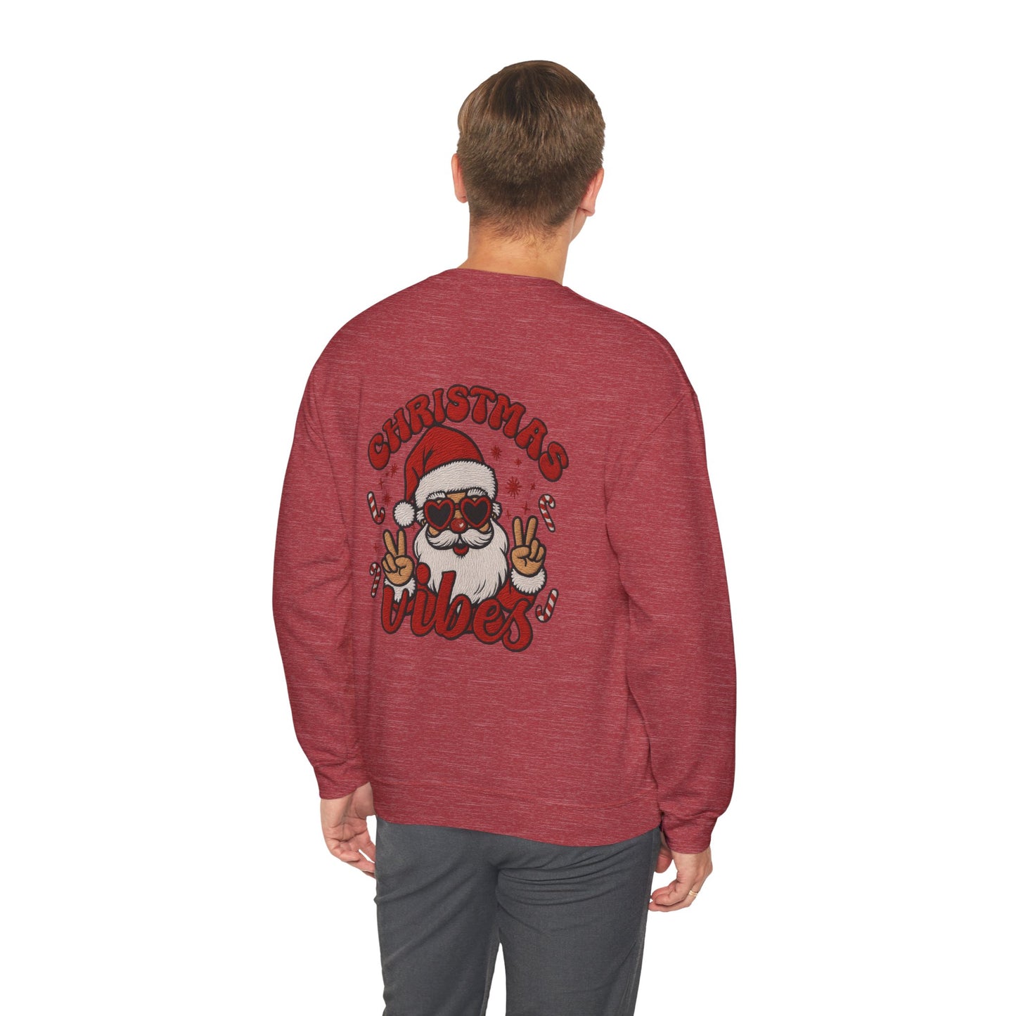 Unisex Christmas Vibes Crewneck Sweatshirt, Christmas outfit Holiday Vibes