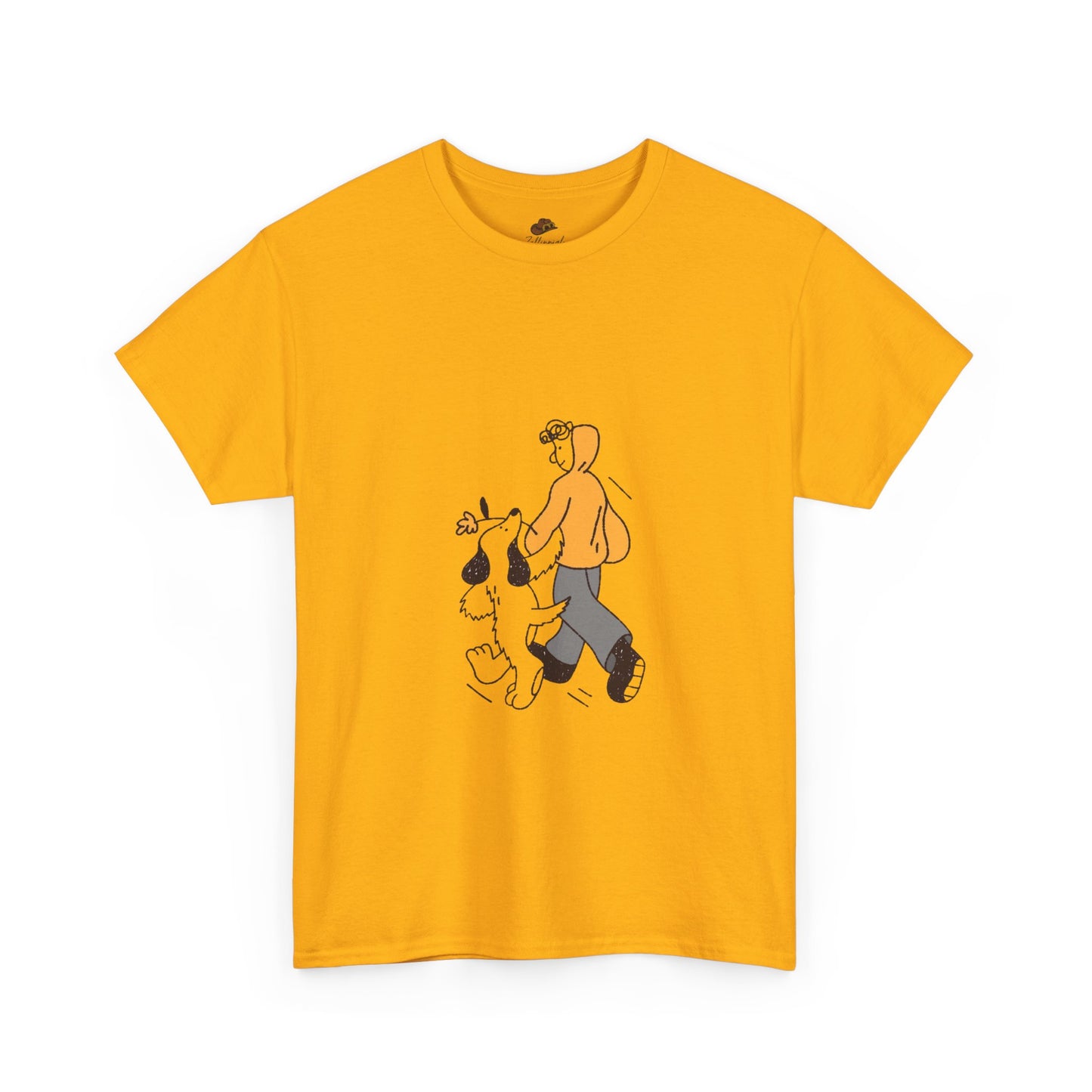 Casual Graphic T-Shirt for Dog Lovers, Cute Pet Walk Tee, Unisex Apparel, Gift for Animal Lovers, Everyday Wear