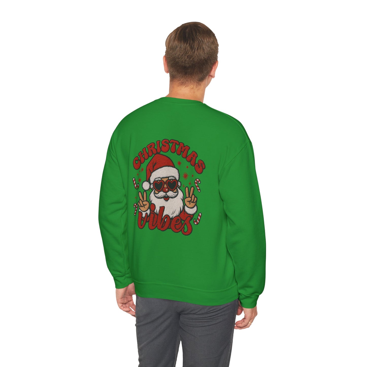 Unisex Christmas Vibes Crewneck Sweatshirt, Christmas outfit Holiday Vibes