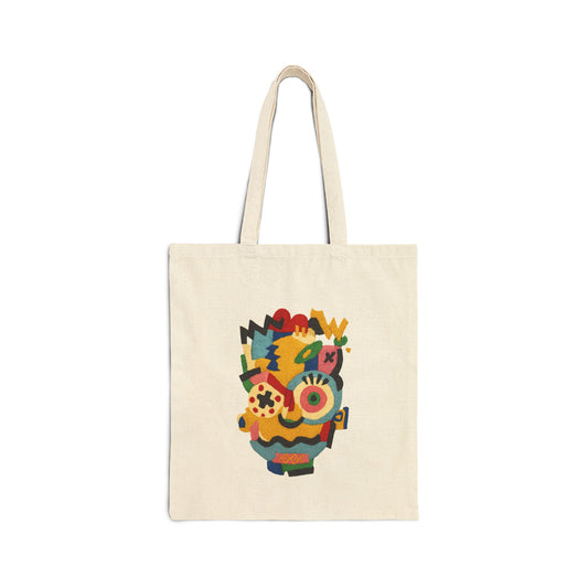 Cute Illustrated Cotton Canvas Tote Bag, Eco-Friendly Shopping Bag, Gift for Pet Lovers, Beach Tote, Everyday Carryall