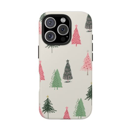 Snowman Phone Case with Forest Trees and Snowflakes Cute Holiday Design Protective Cover for Christmas and Cozy Seasonal Vibes