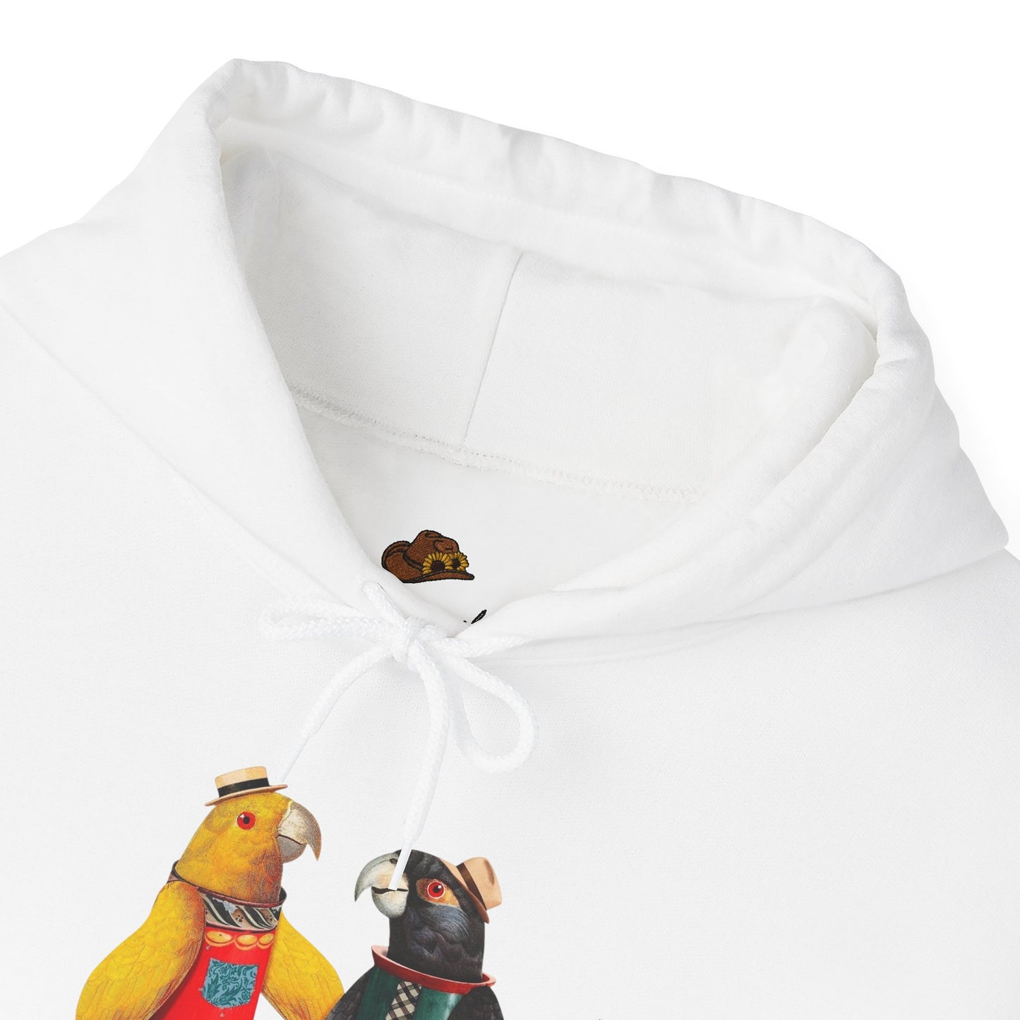 Hooded Sweatshirt Love Birds Parrots Couple Illustrations